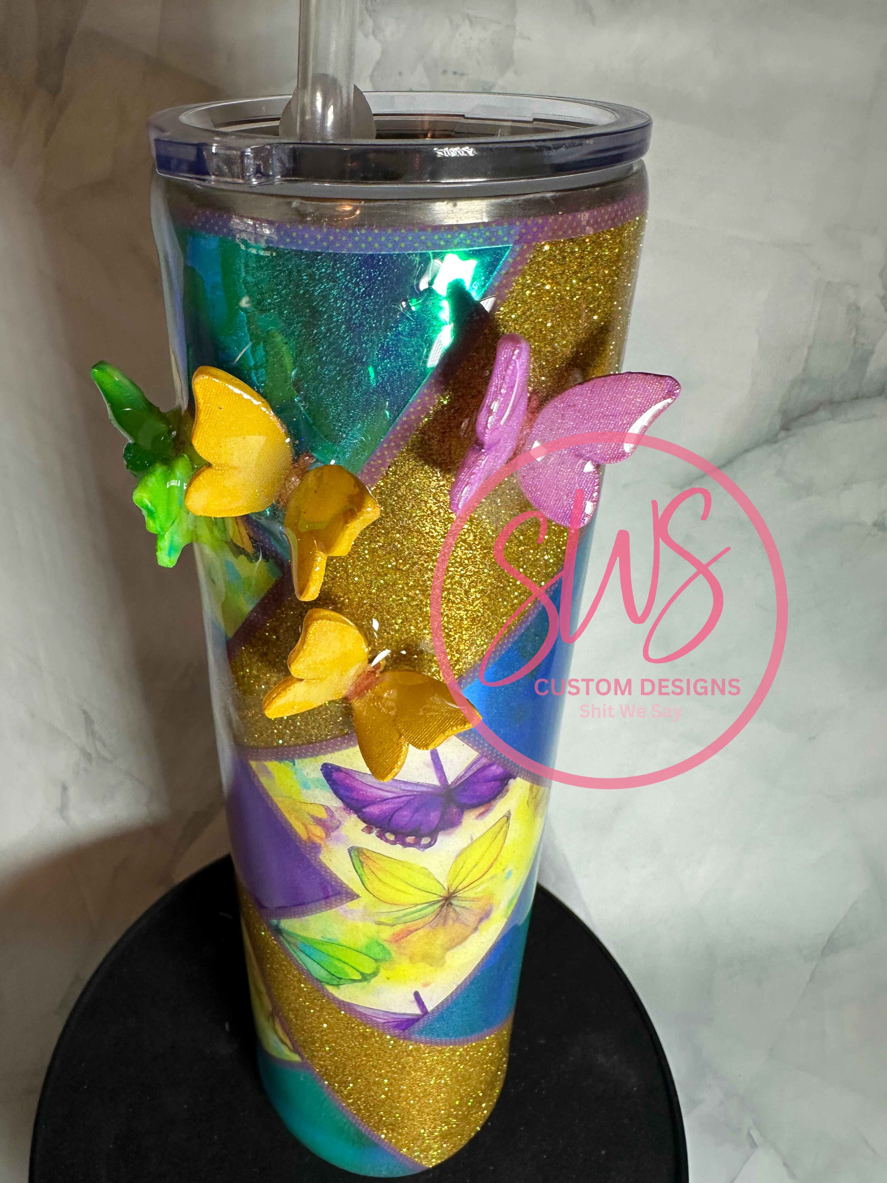 32 oz Butterfly 3D Tumbler