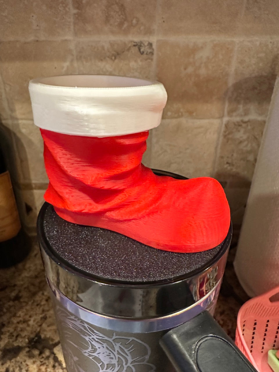 Tumbler Topper: Christmas Stocking