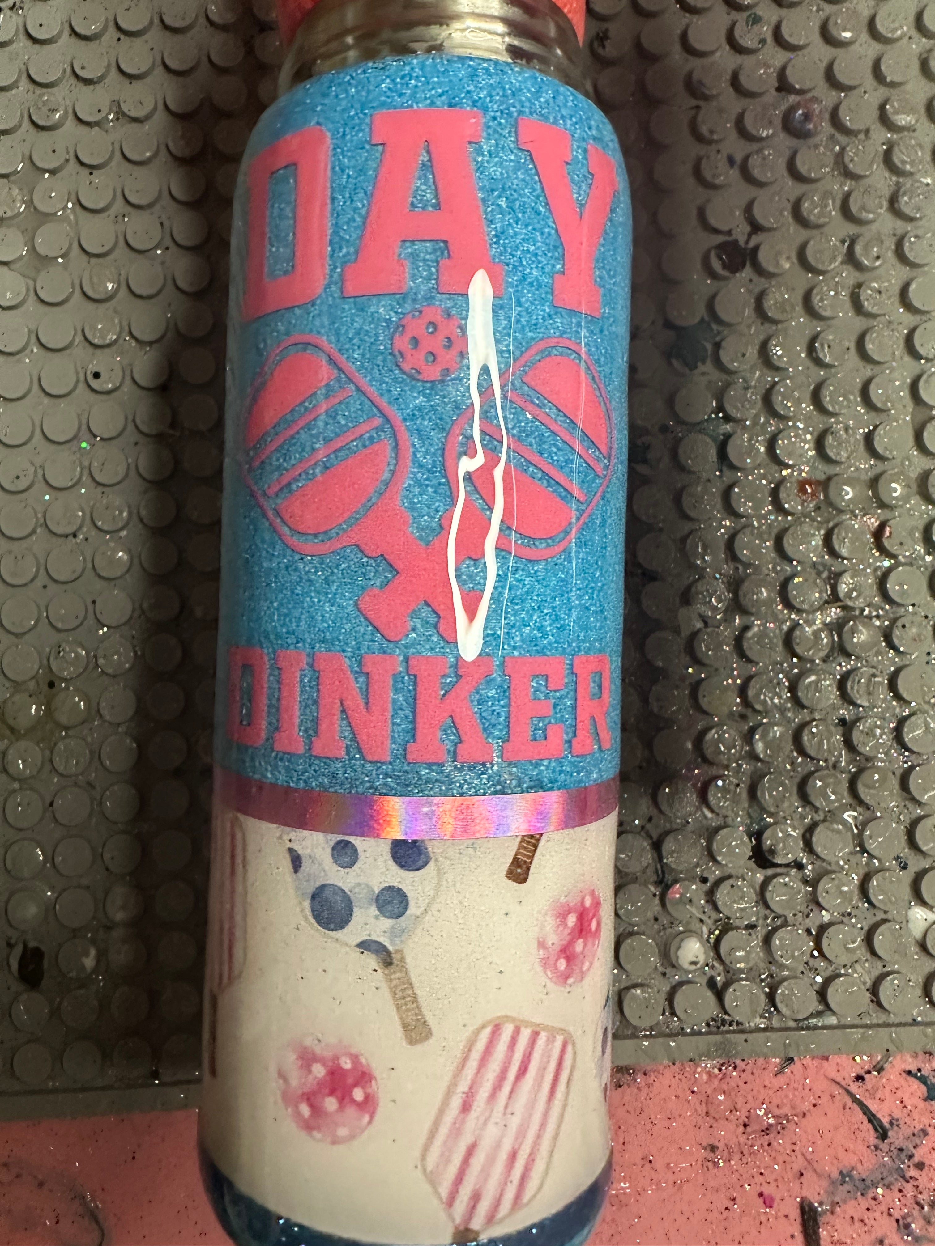 17 oz Water Bottle Pink Day Dinker PIckleball Pickle Ball