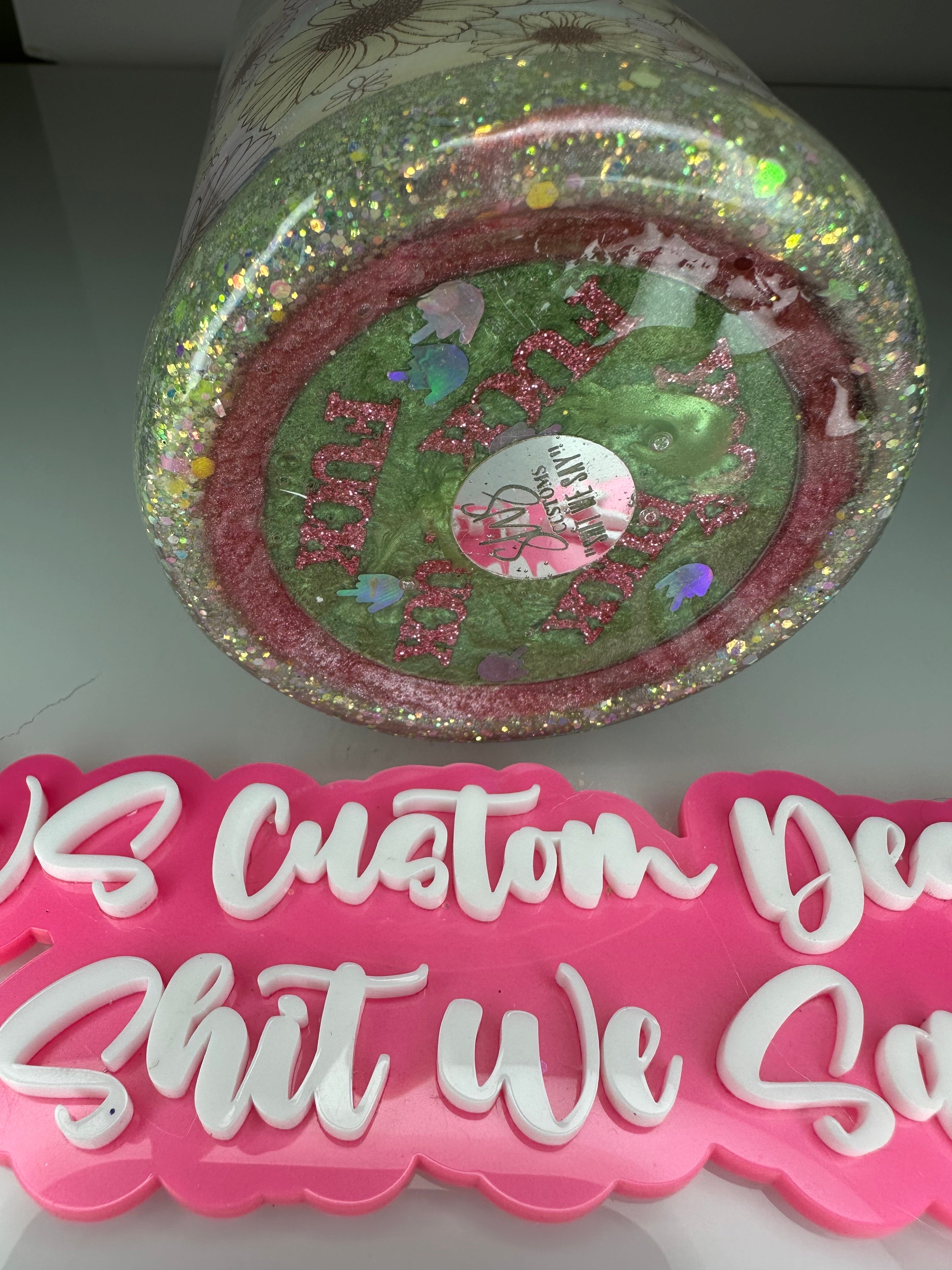 32 oz Custom Word Fuck Tumbler Glow in the Dark