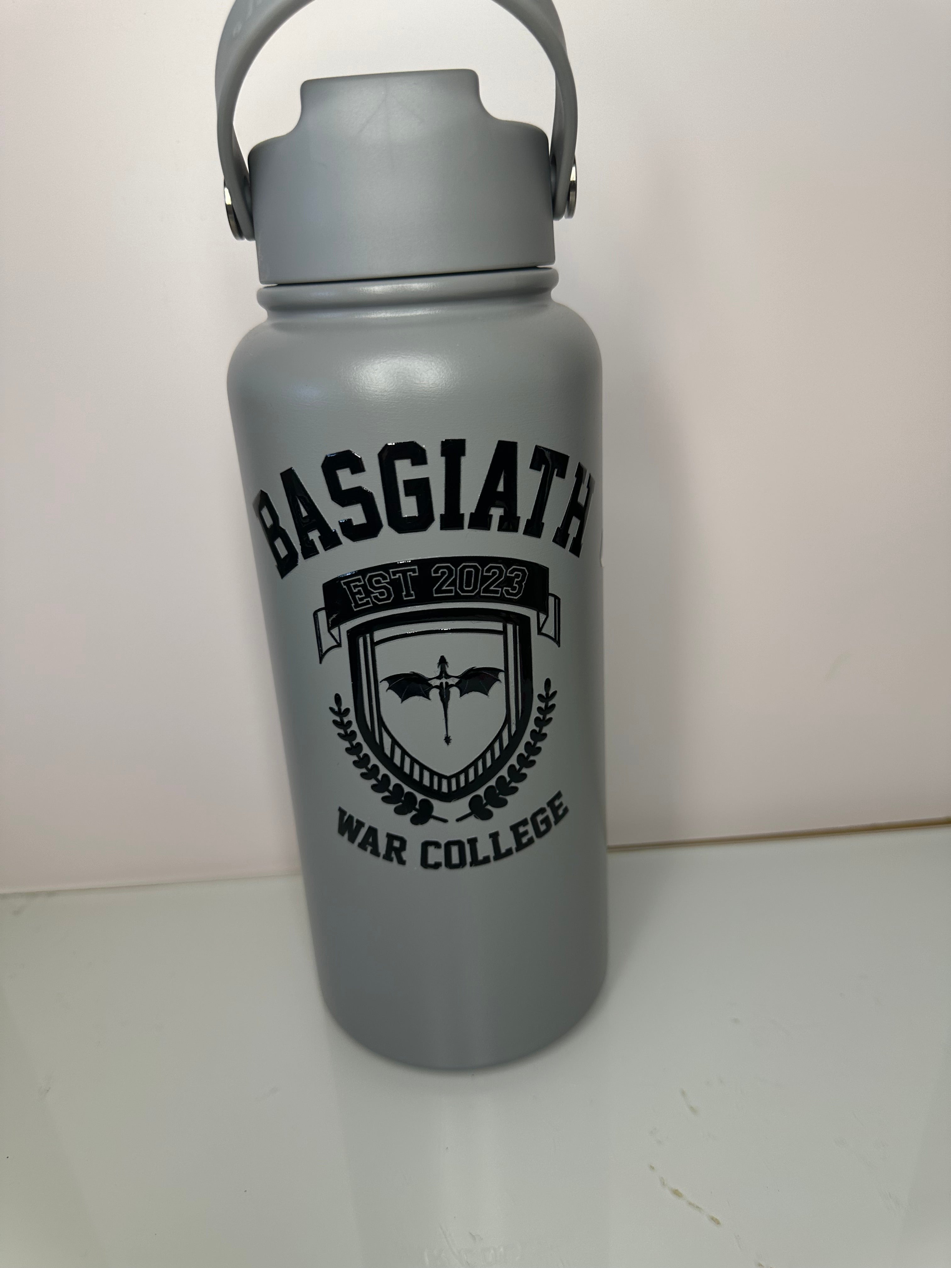 34 oz Basgiath War College Water Bottle Grey