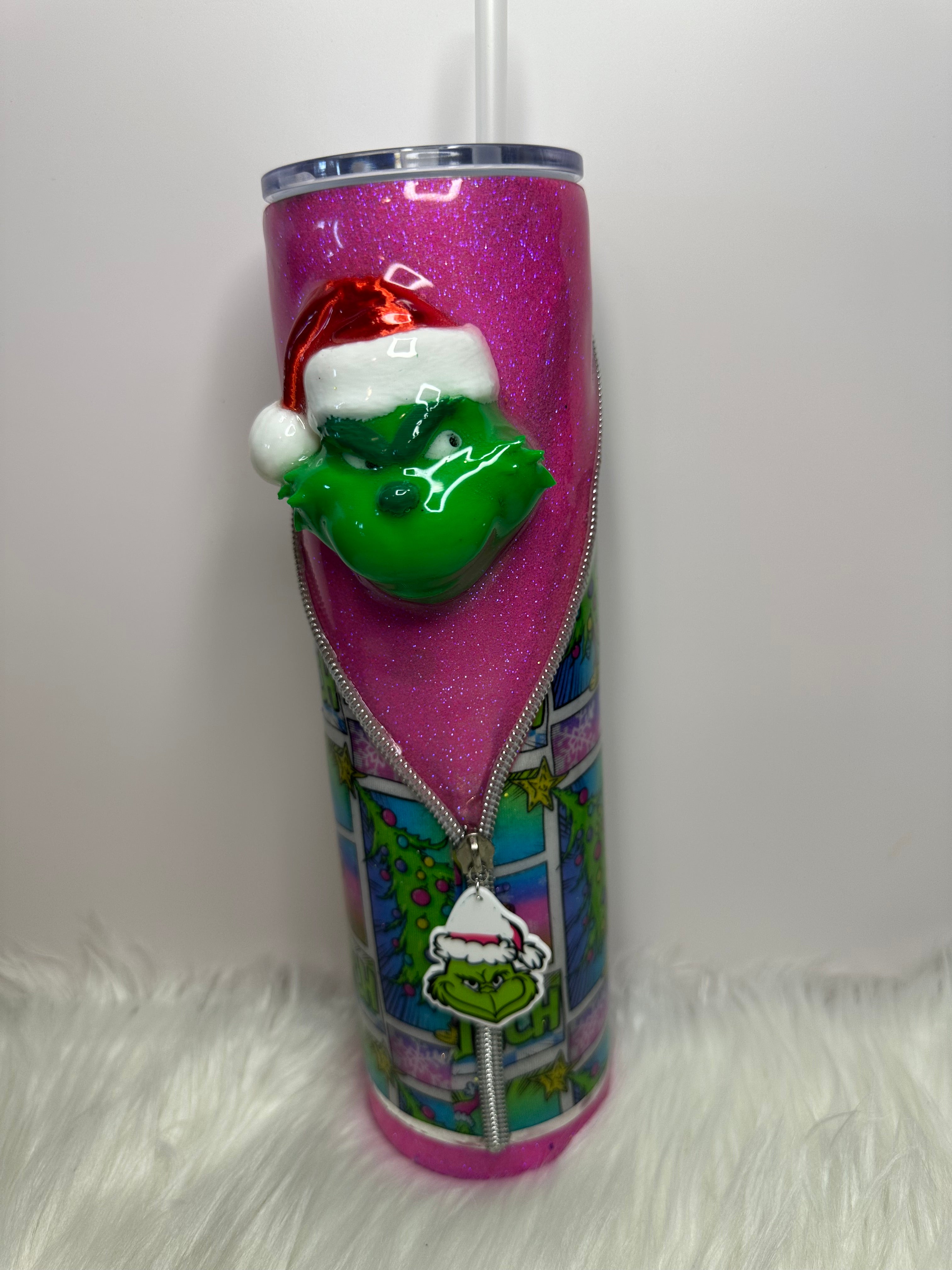 32 oz Green Christmas Guy Zipper Tumbler