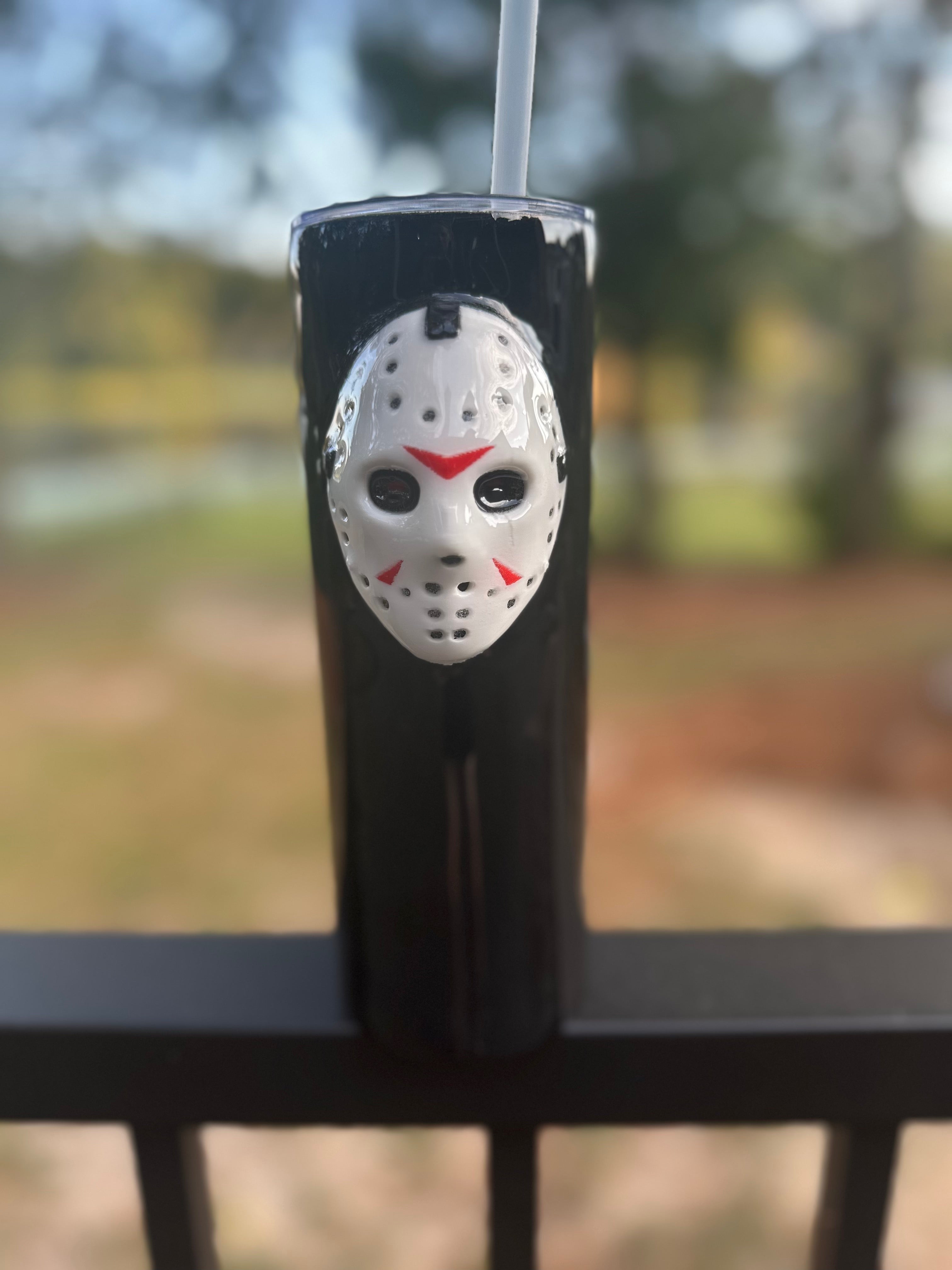 Tumbler Shield: Halloween Hockey Mask Myers