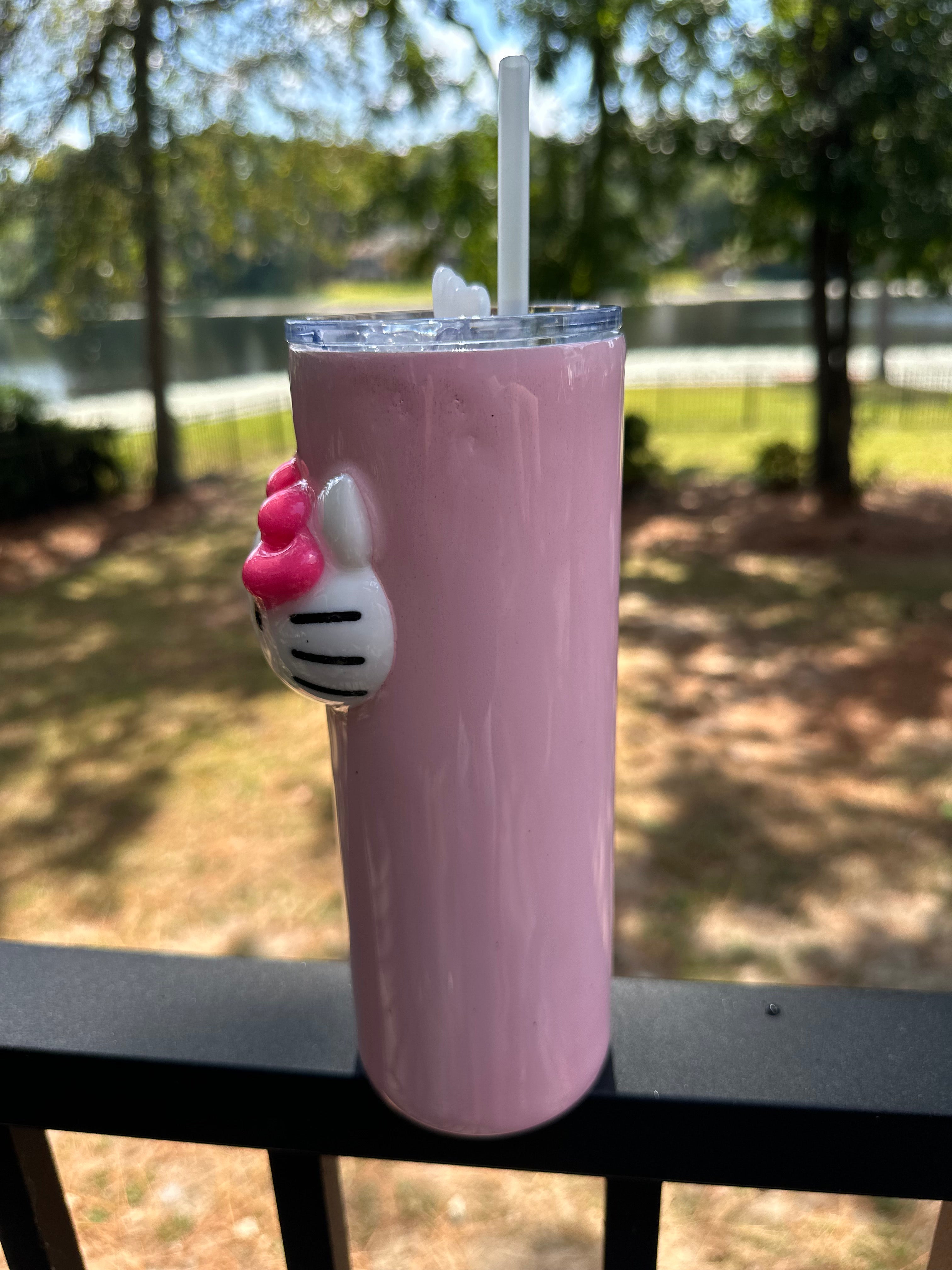 Tumbler Garnish: HK white or brown with pink bow