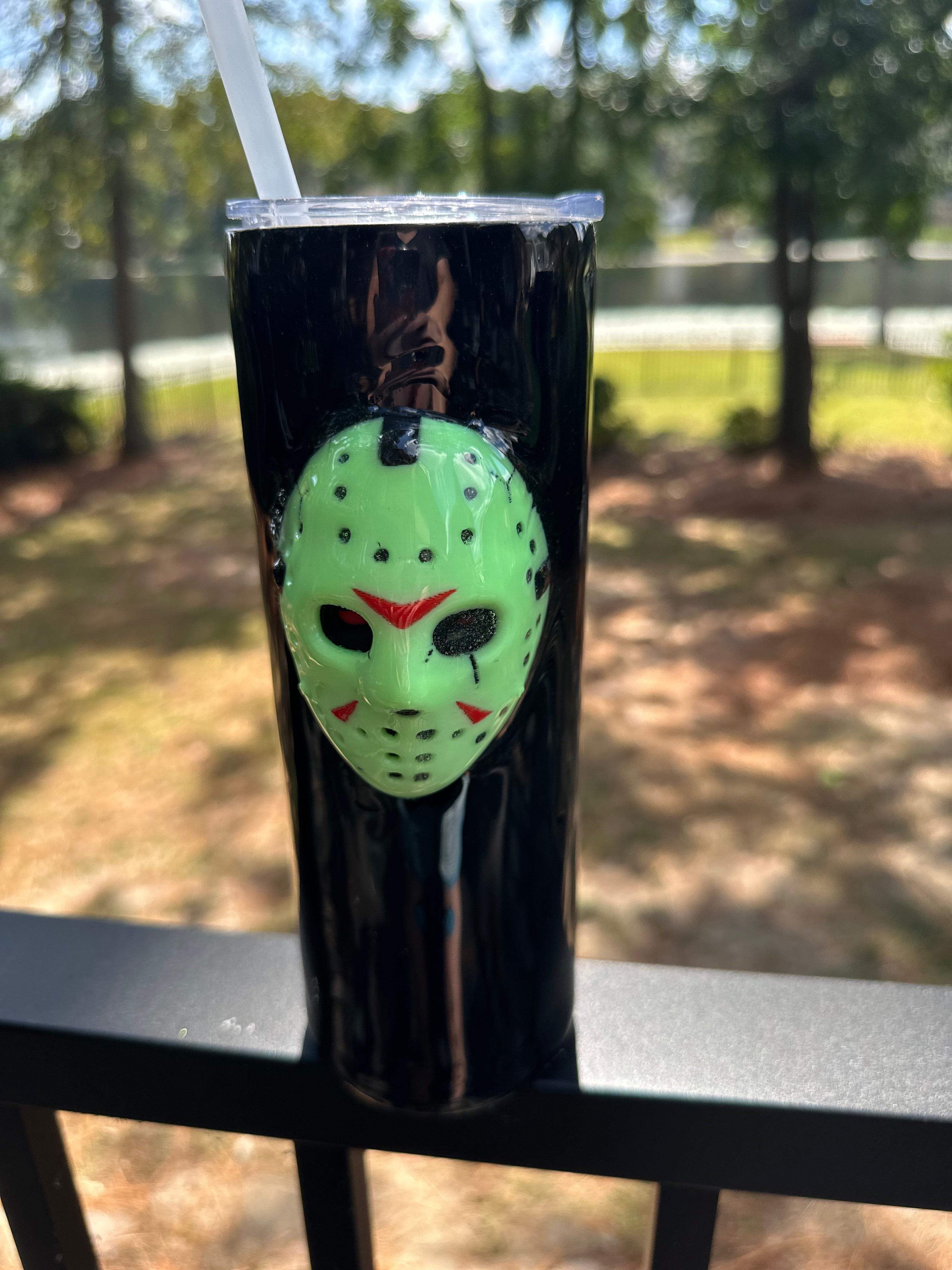 Tumbler Shield: Halloween Hockey Mask Myers