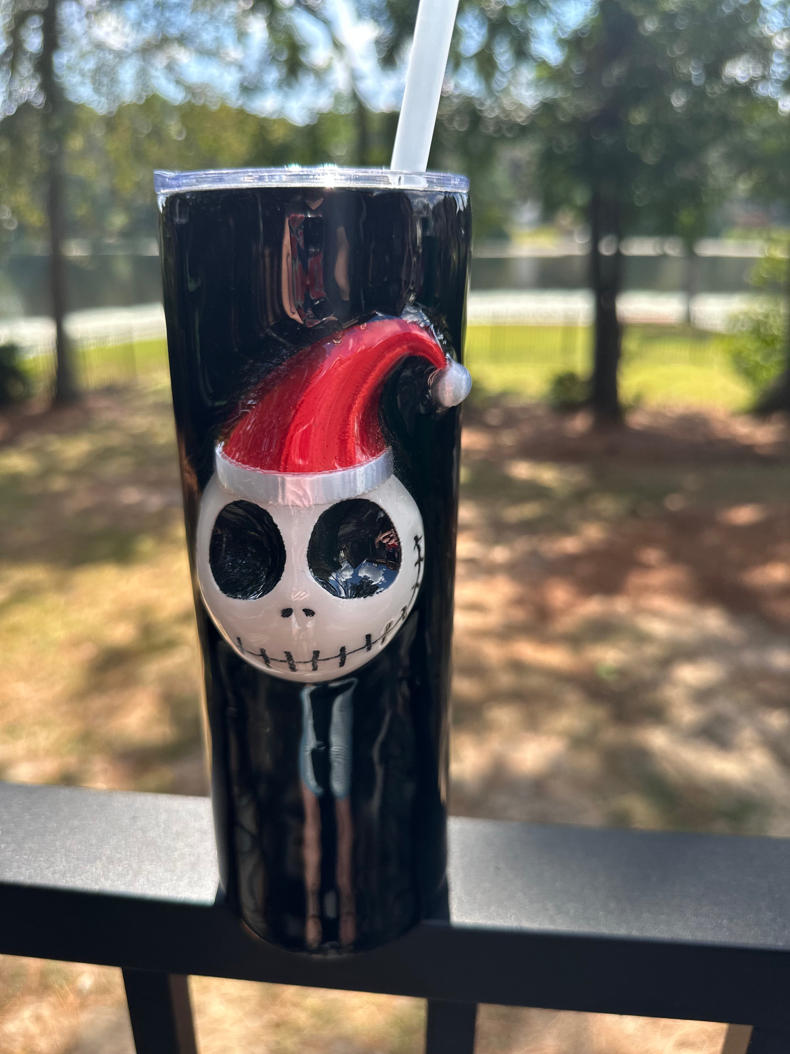 Tumbler Garnish: Jack Skell NBC with Santa hat