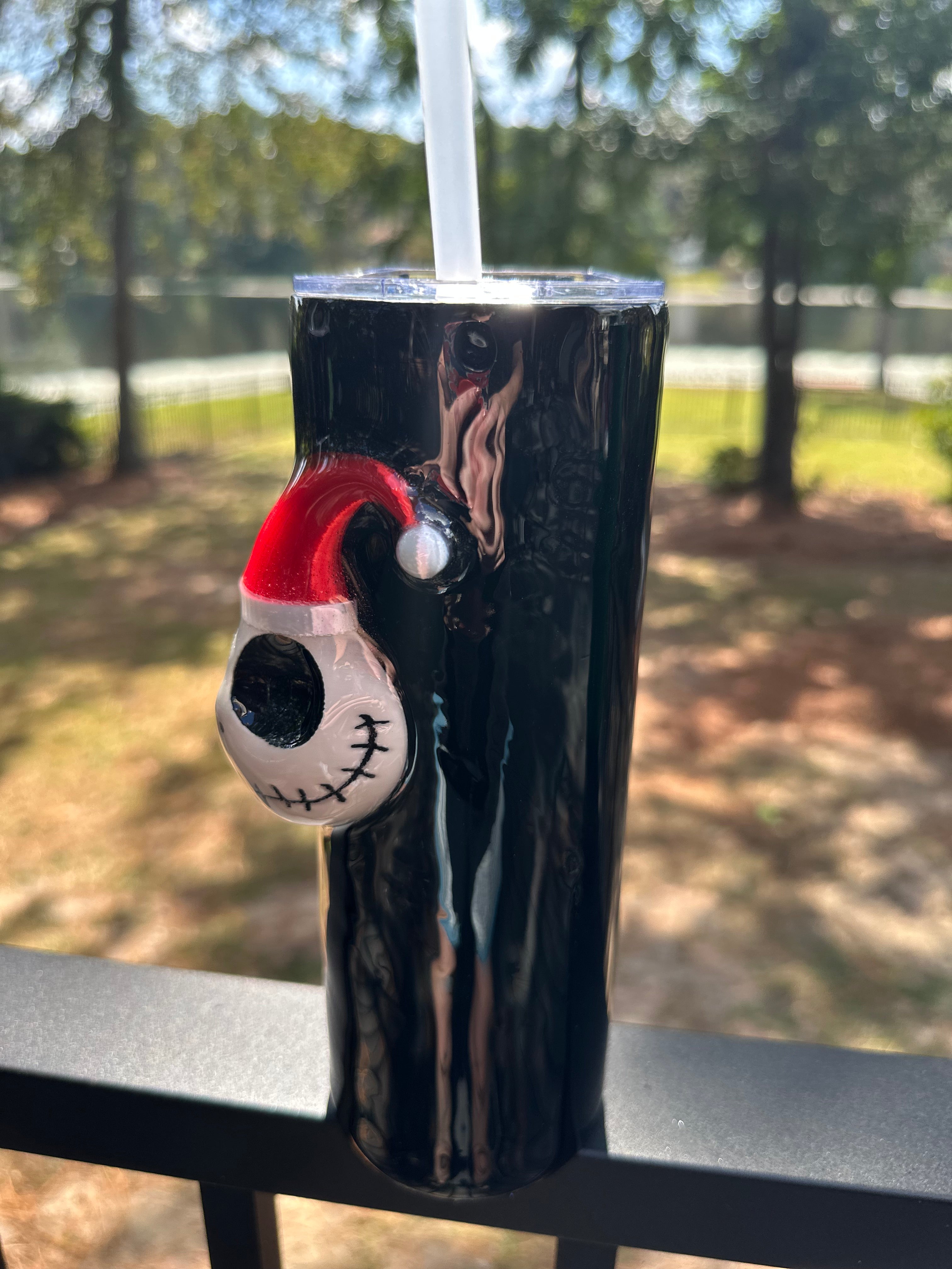 Tumbler Garnish: Jack Skell NBC with Santa hat