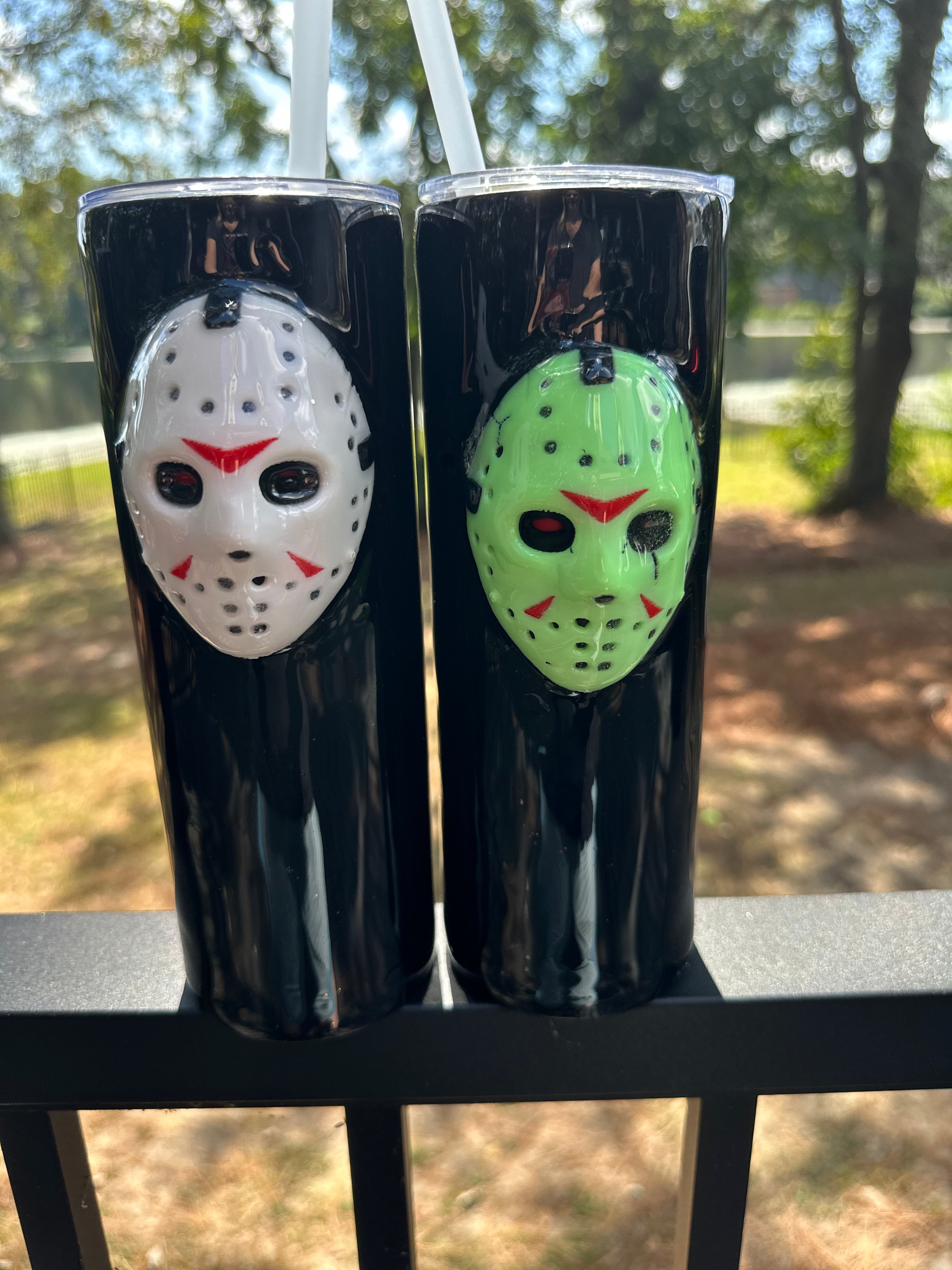 Tumbler Shield: Halloween Hockey Mask Myers