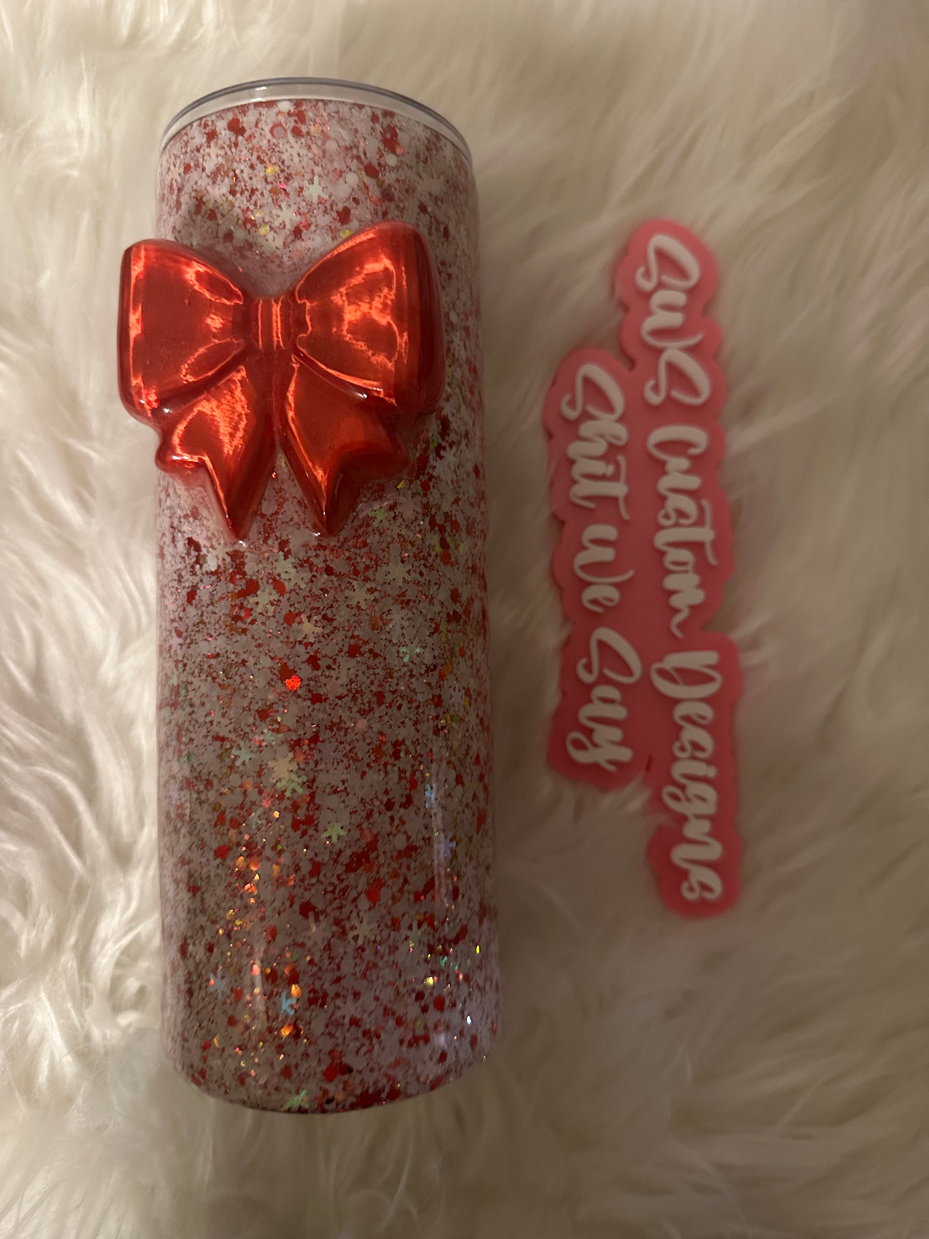 24 oz Red Bow Tumbler