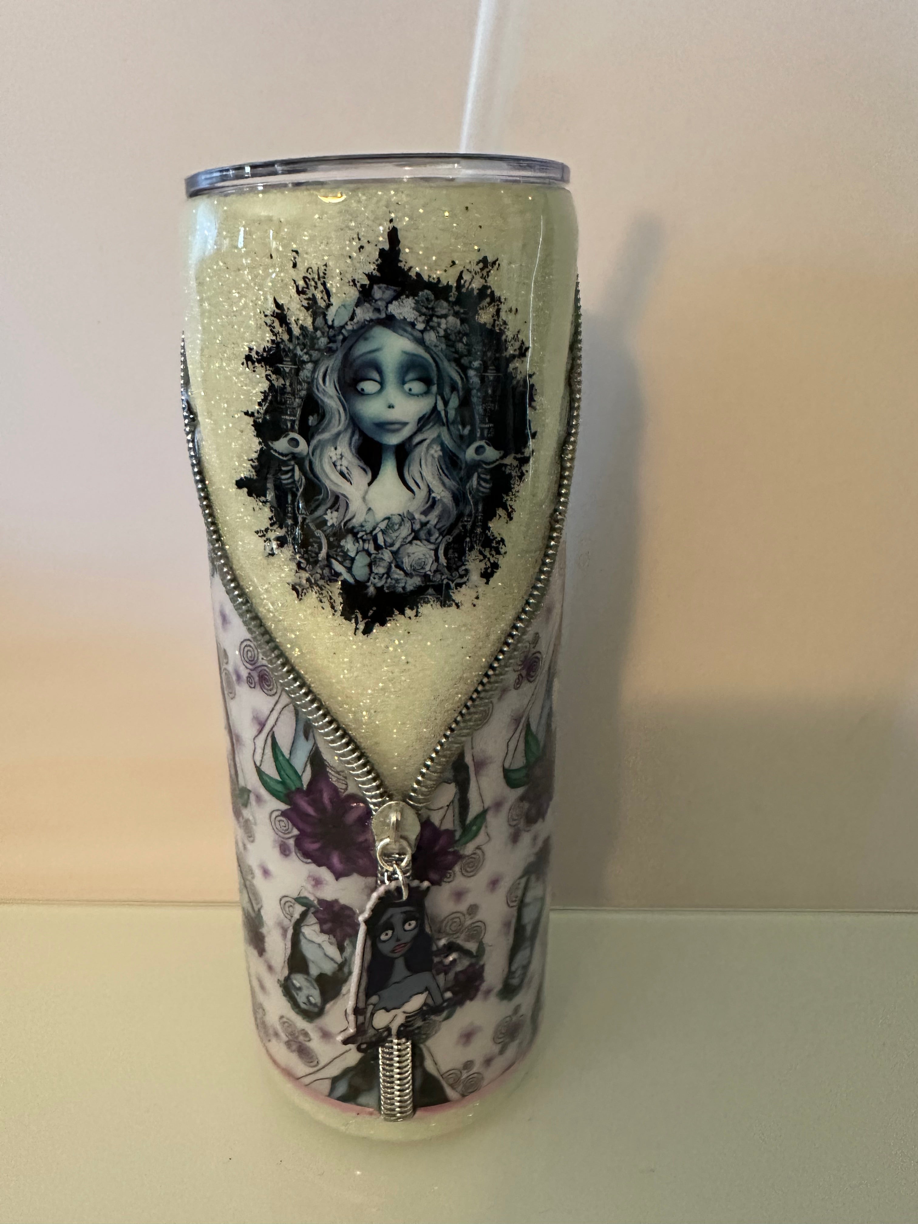 24 oz NBC Tumbler Corpse Bride Zipper
