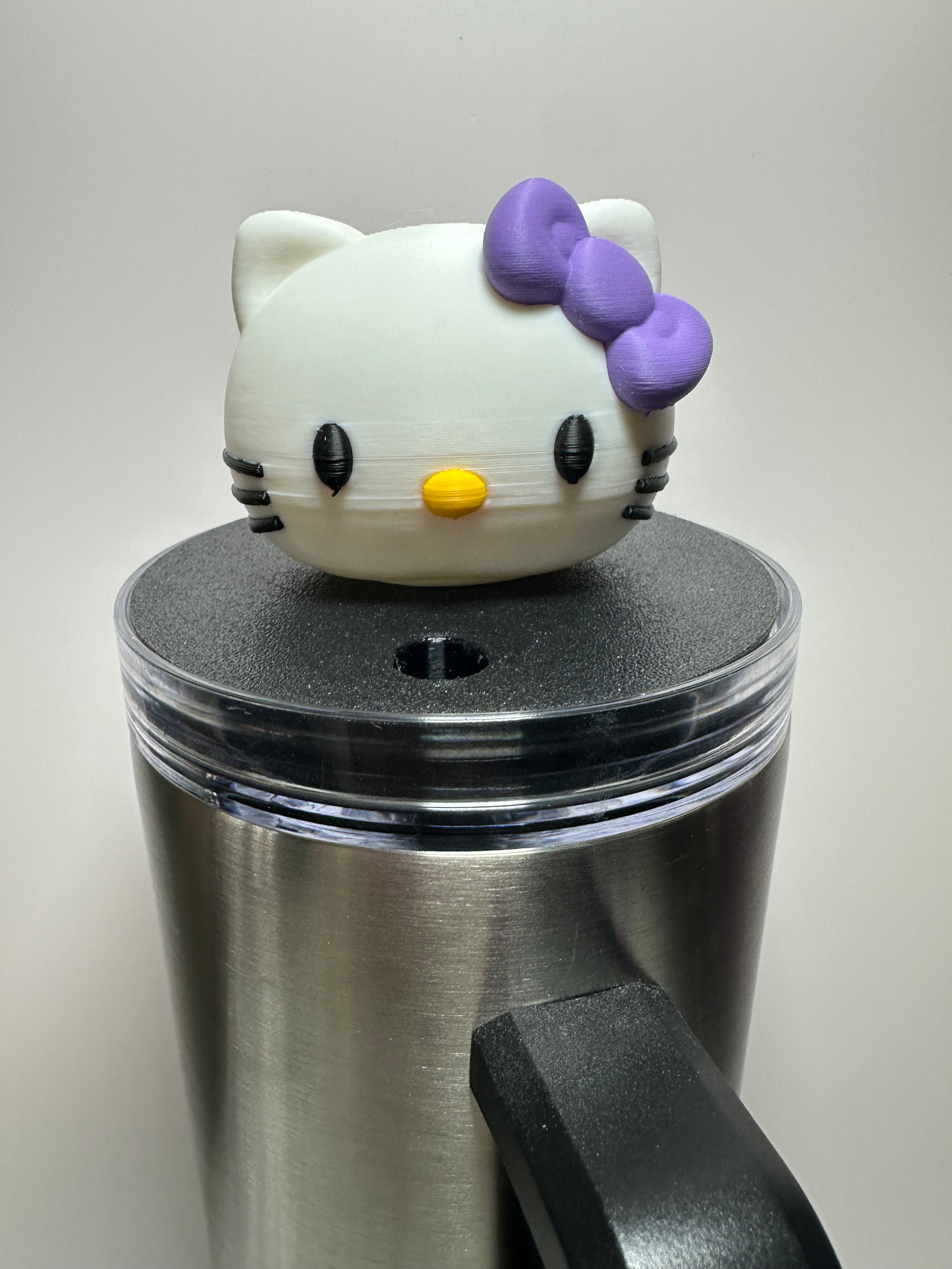 Tumbler Toppers: H Kitty White or Brown 20, 30, & 40 oz Stanley pink or purple bow
