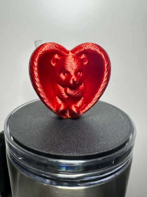 Tumbler Toppers: Bear in Heart