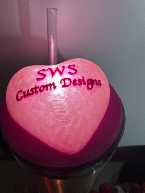 Tumbler Toppers: Valentine Puffy Hearts Light Up/Glow Customize