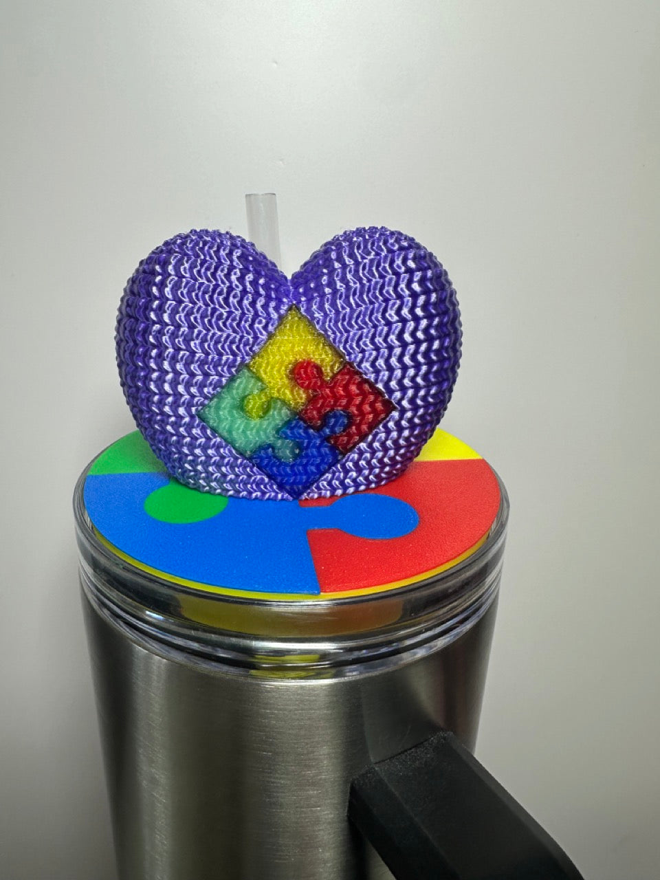 Tumbler Toppers: Autism Purple Heart Light Up