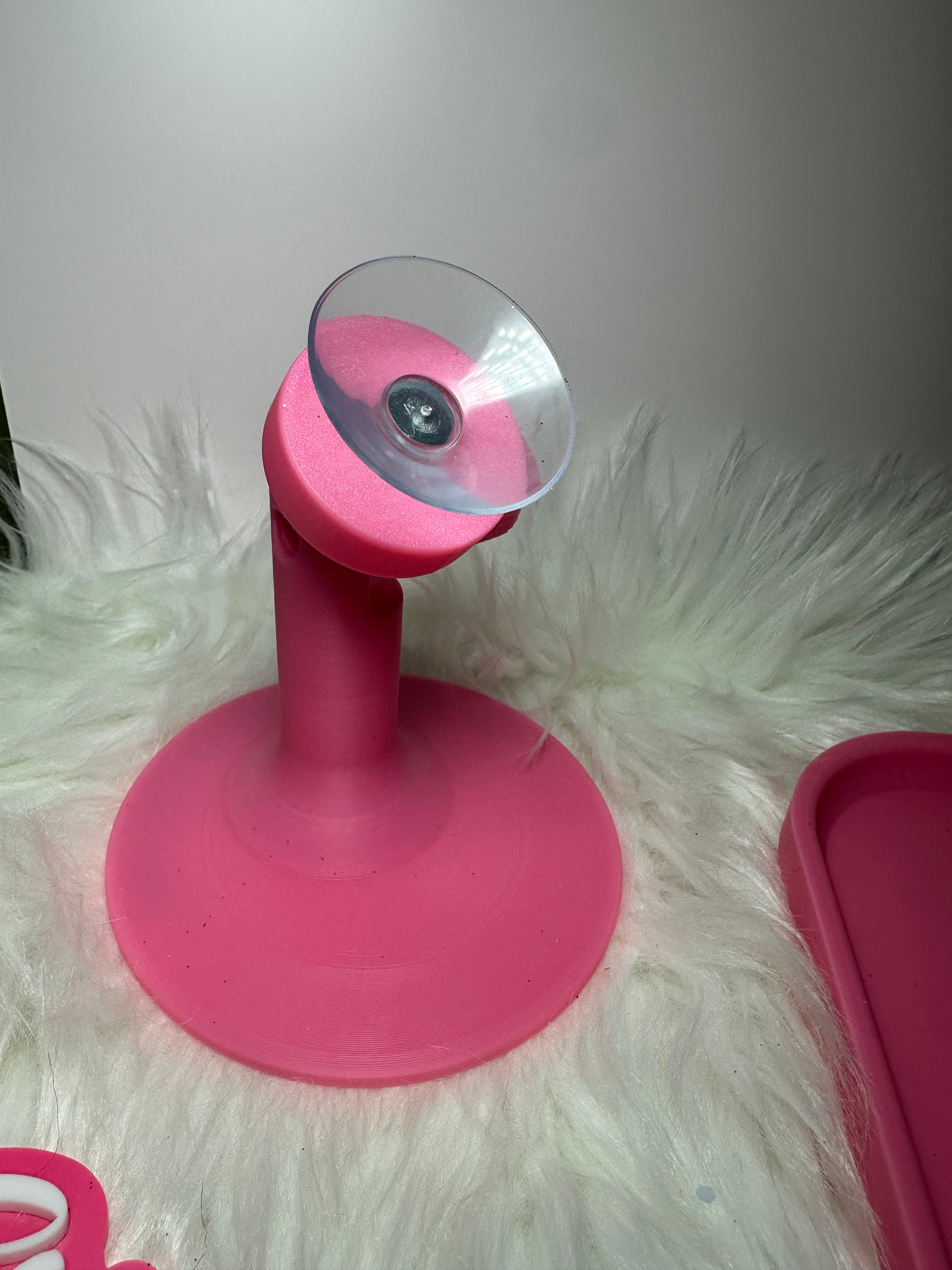 Amazing Accessory Holder with Suction Cups and Glitter Tray