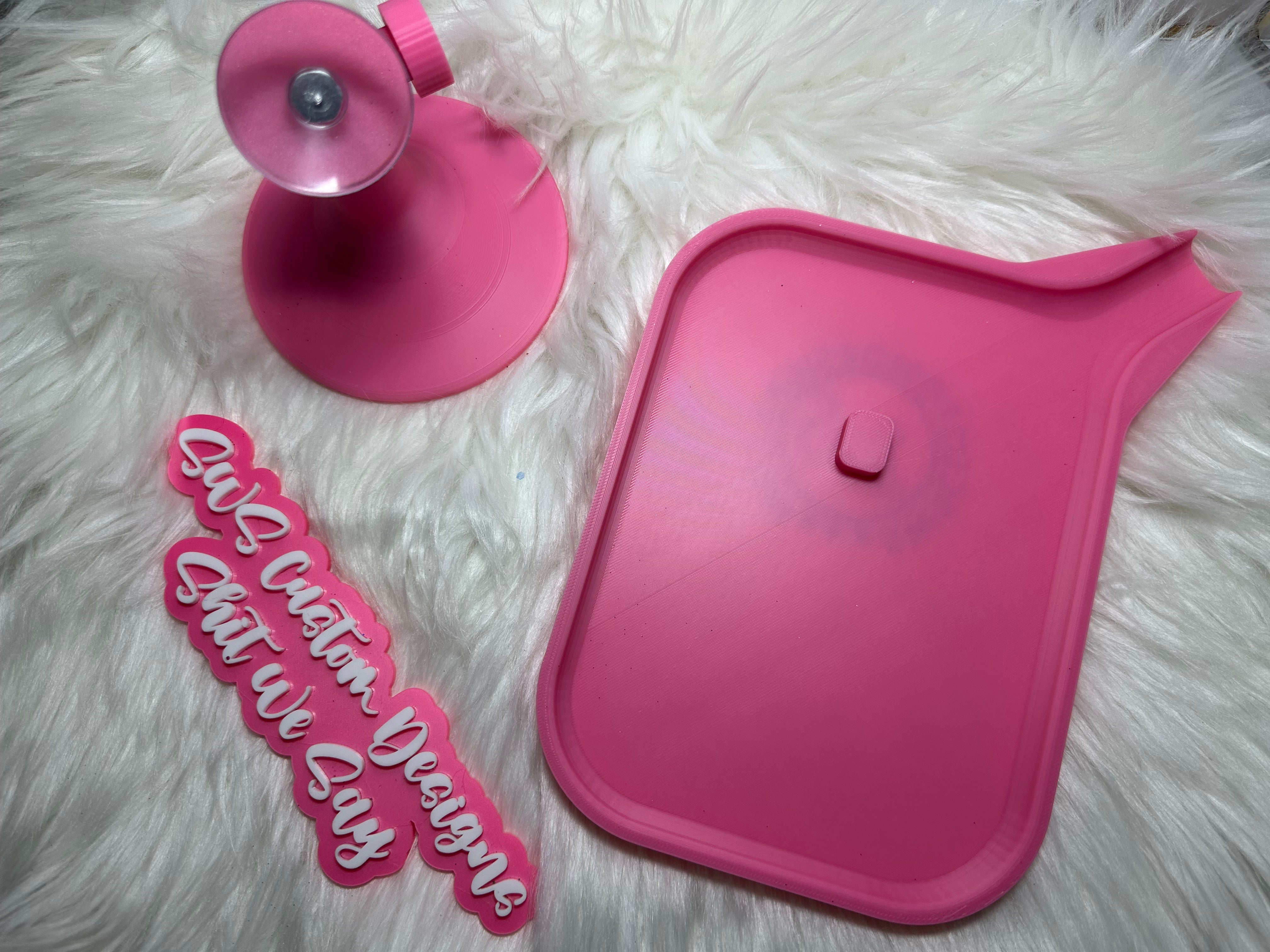 Amazing Accessory Holder with Suction Cups and Glitter Tray