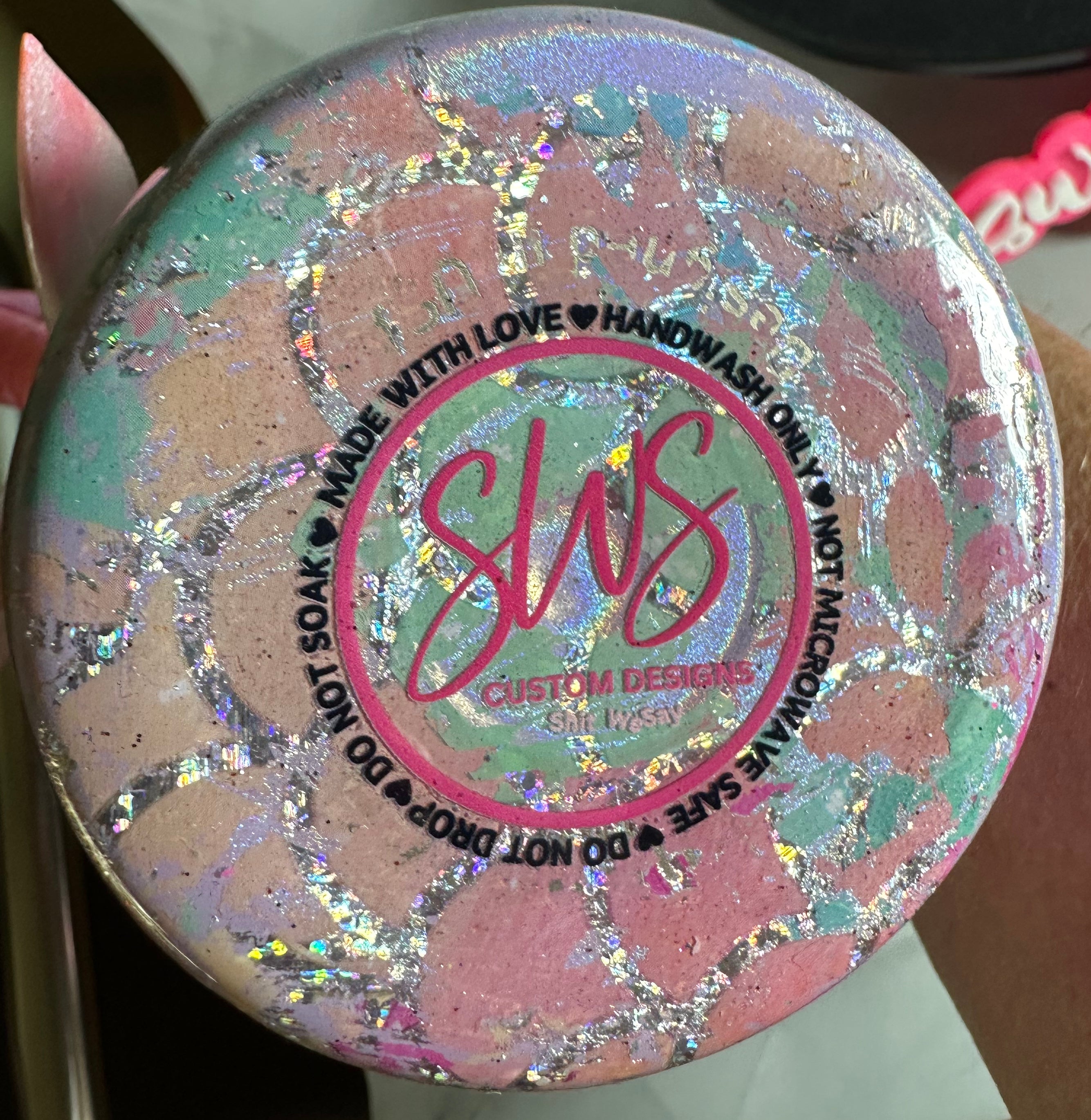 20 oz Mermaid Tail scales on purple tumbler