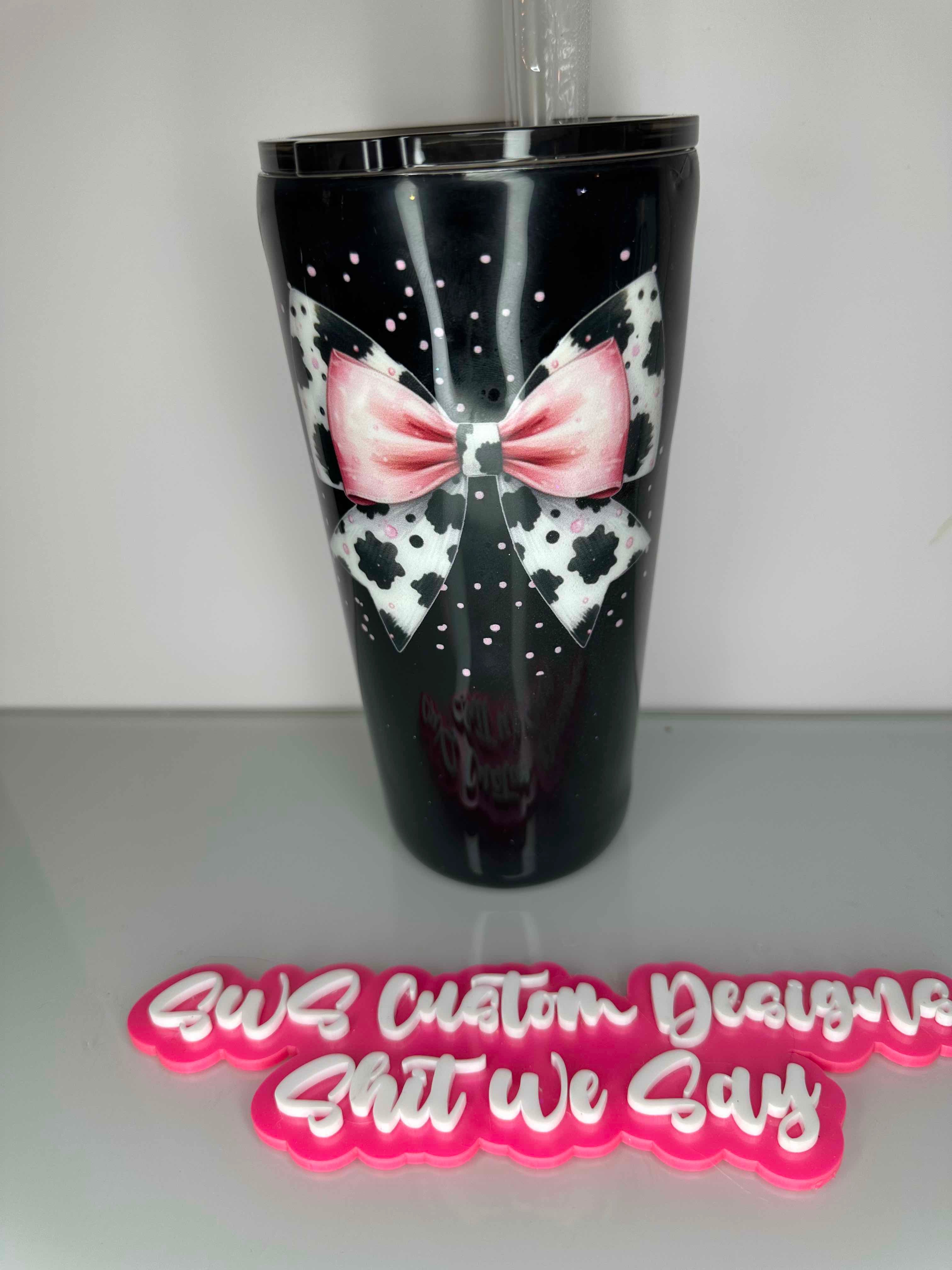 16 oz Slim Tumbler Cow Coquette
