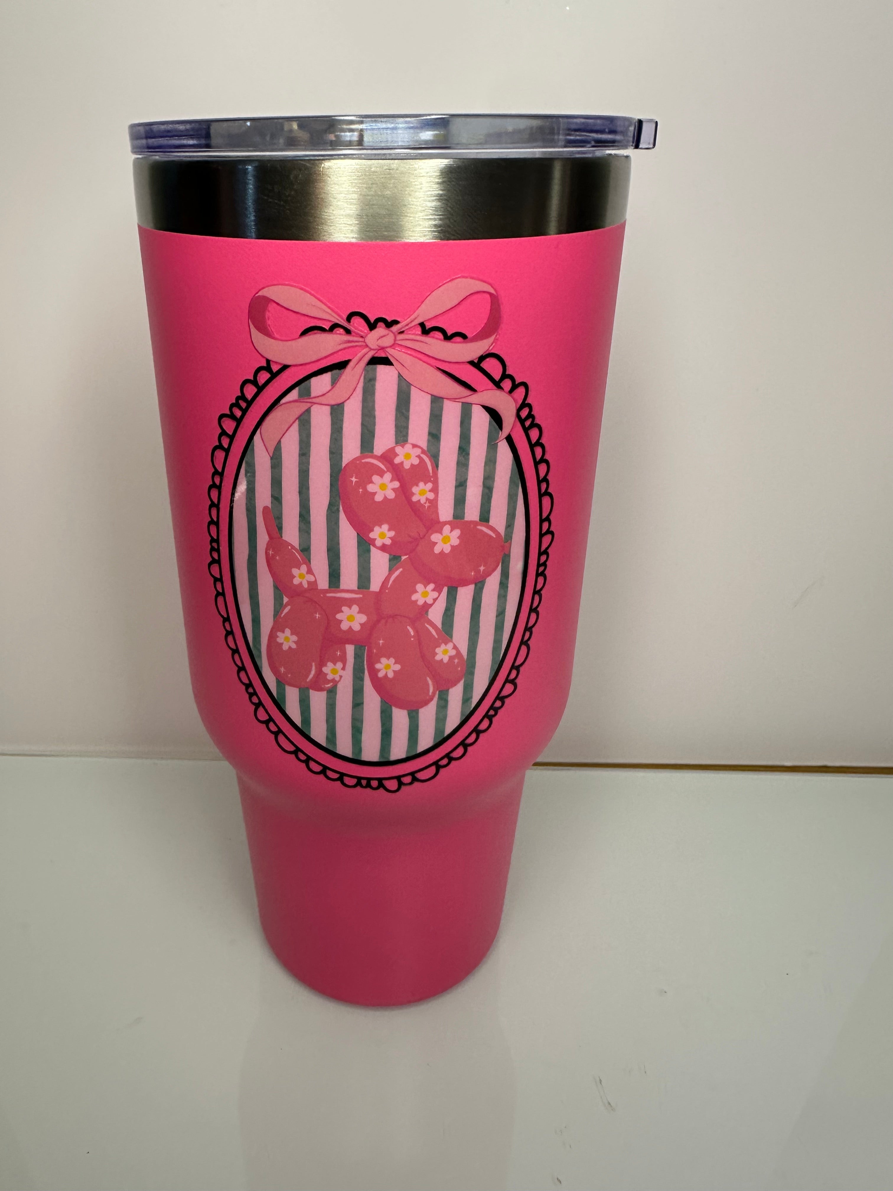 24 oz Balloon Dog Pink tumbler