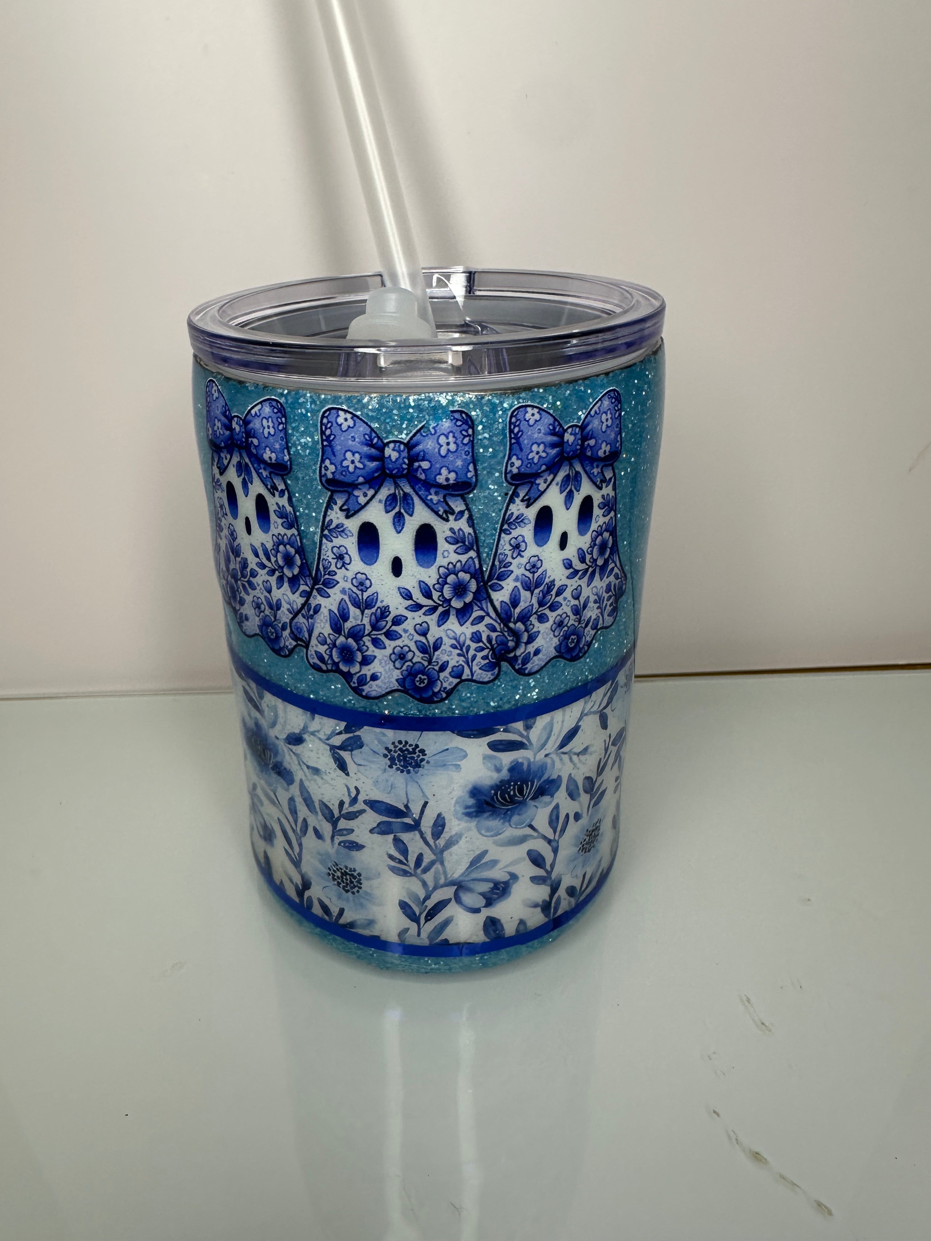 12 oz Sheet Ghosts in Blue Tumbler