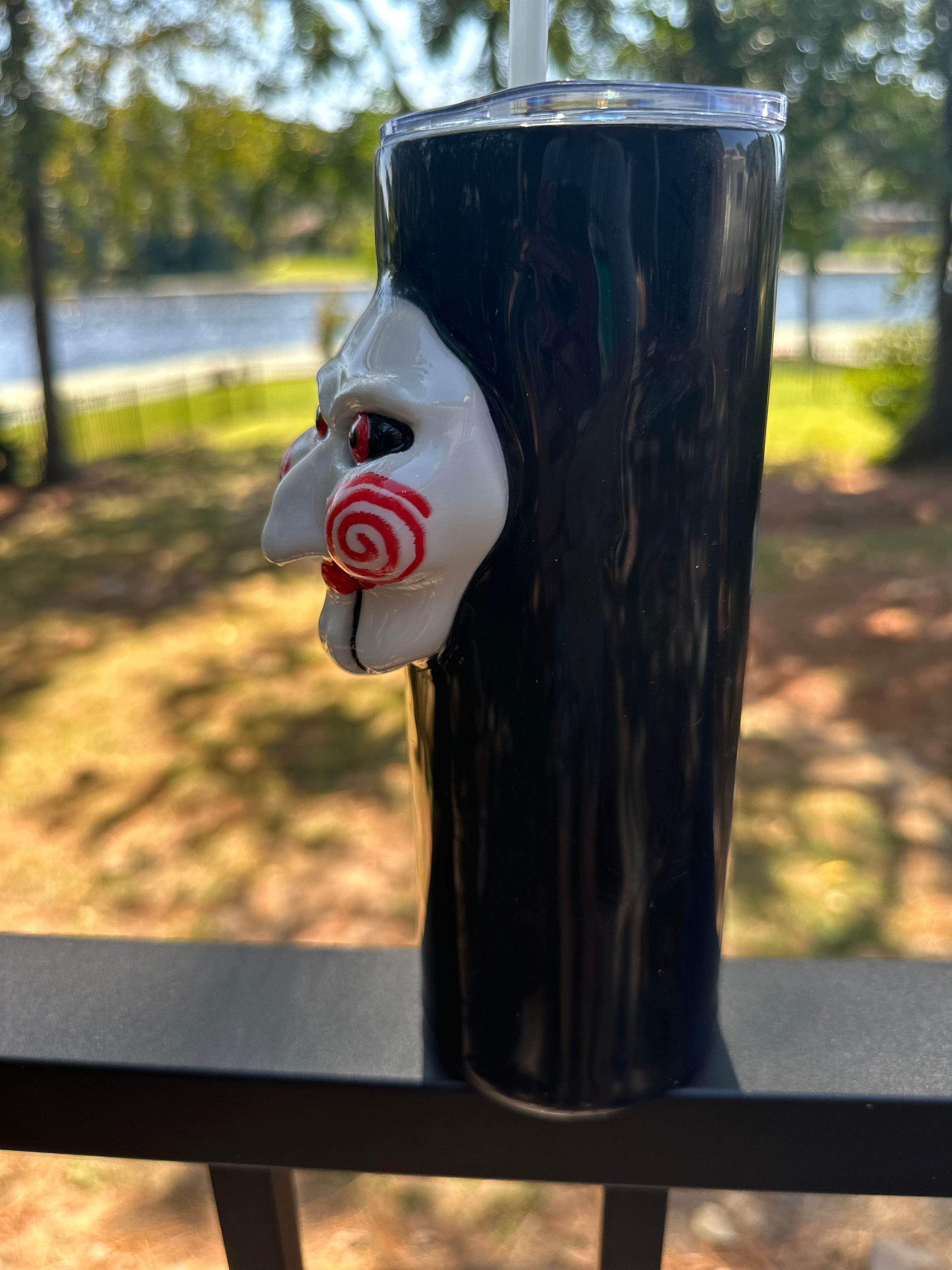 Tumbler Garnish: Billy the Puppet Jigsaw Saw