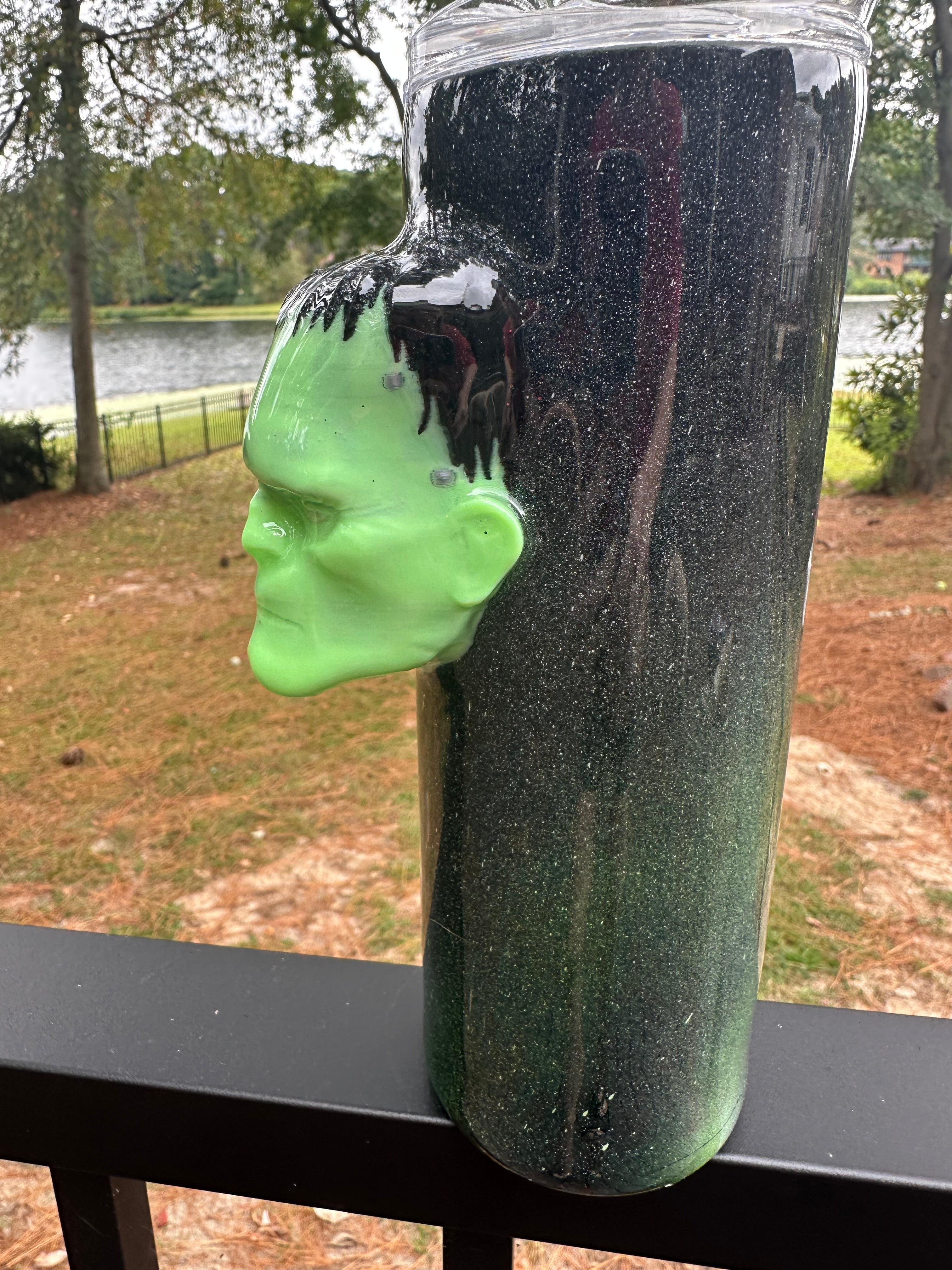 Tumbler Garnish: Frankenstein's Monster Glows with exposure to UV!