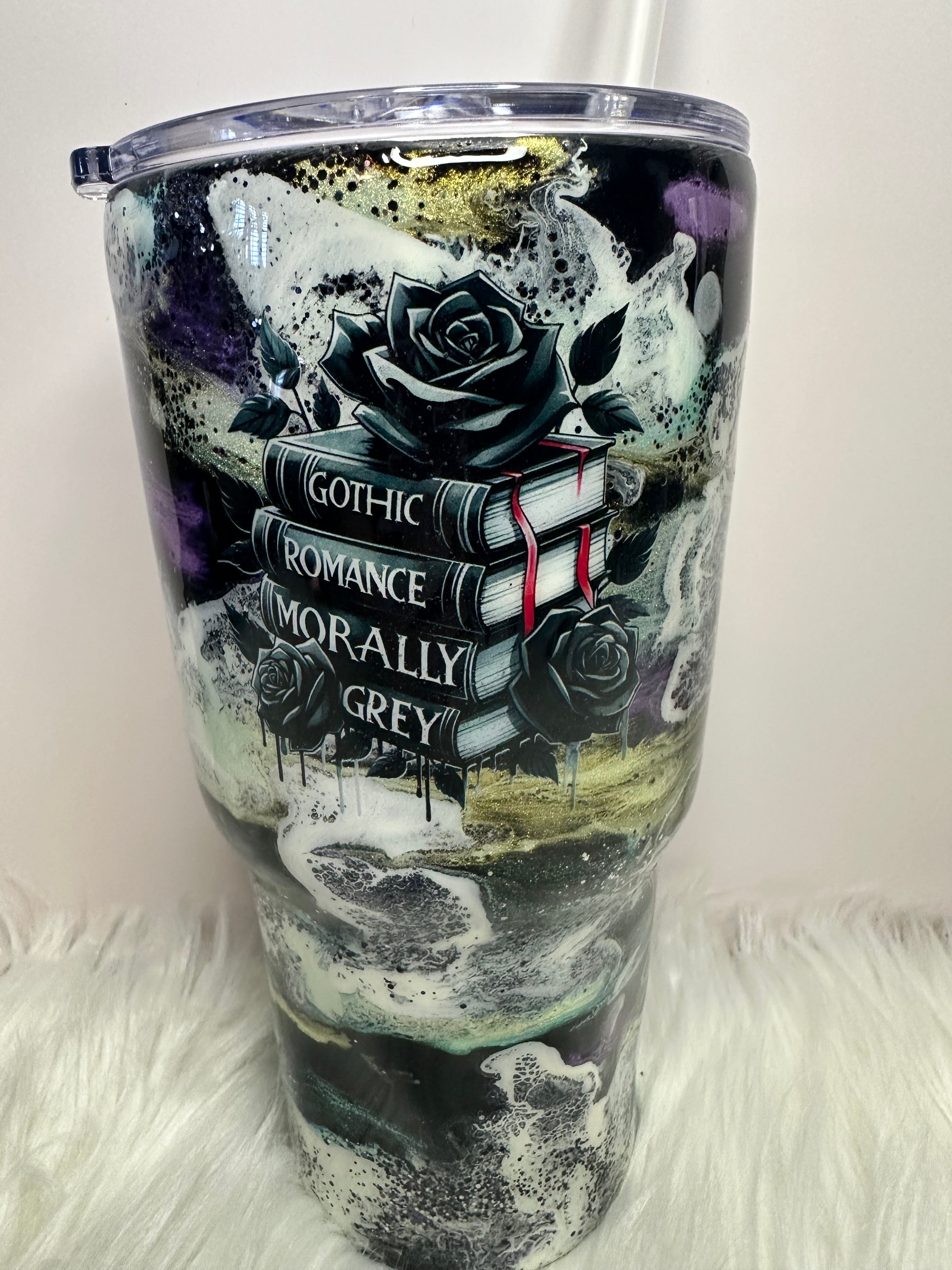 30 oz Tumbler Dark morally gray books