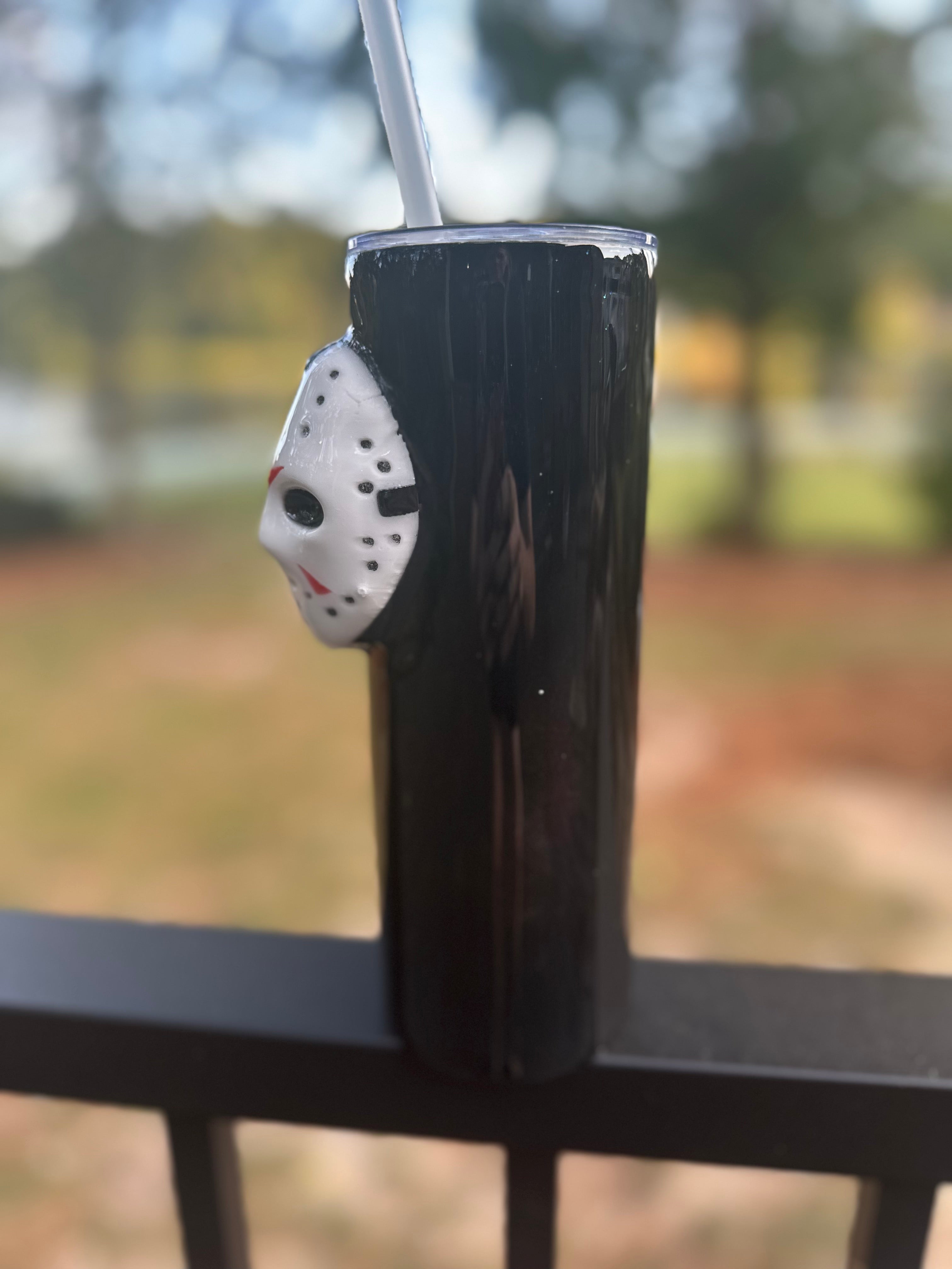 Tumbler Garnish: Halloween Hockey Mask Myers