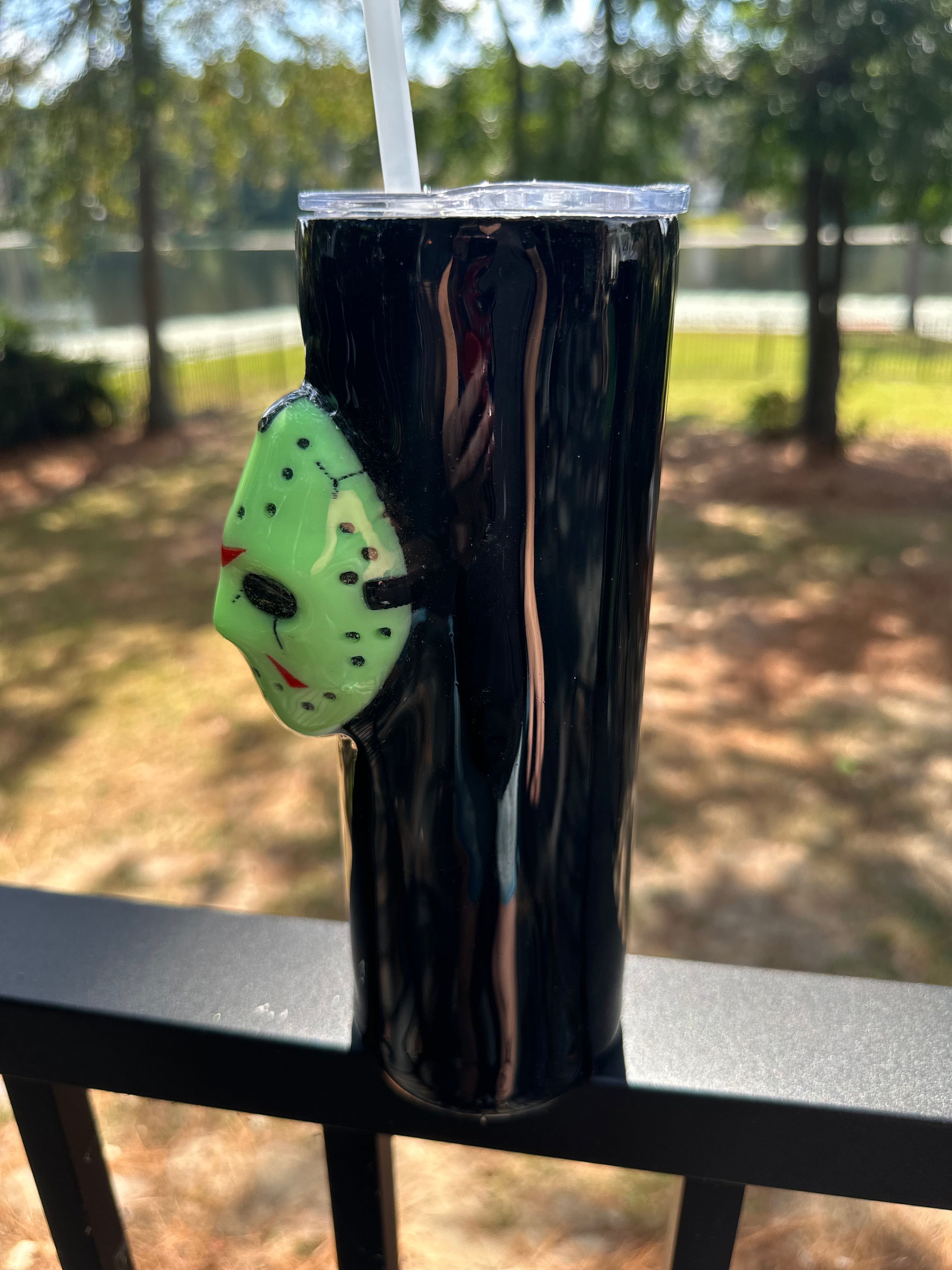 Tumbler Garnish: Halloween Hockey Mask Myers
