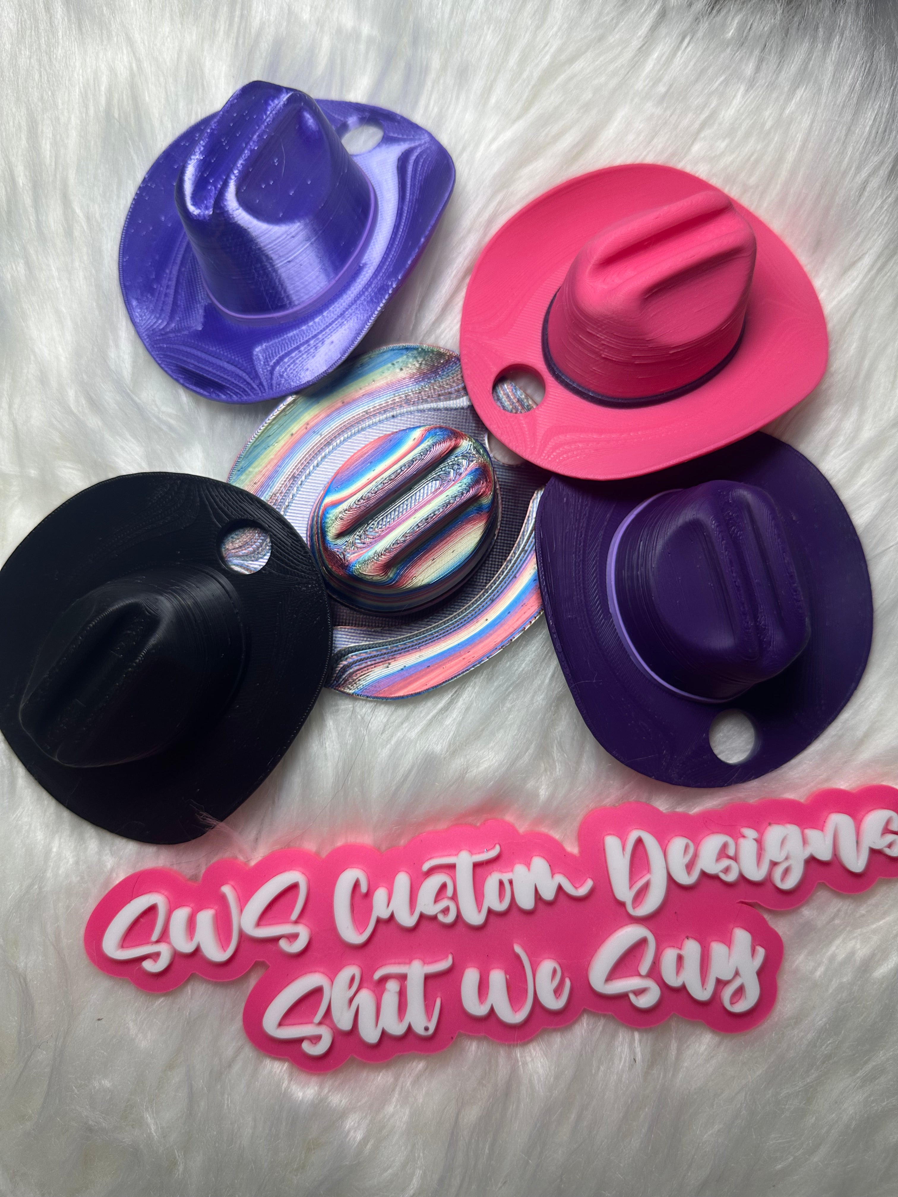 Tumbler Toppers: Cowboy Cowgirl Hat for 40 oz Stanley Tumbler