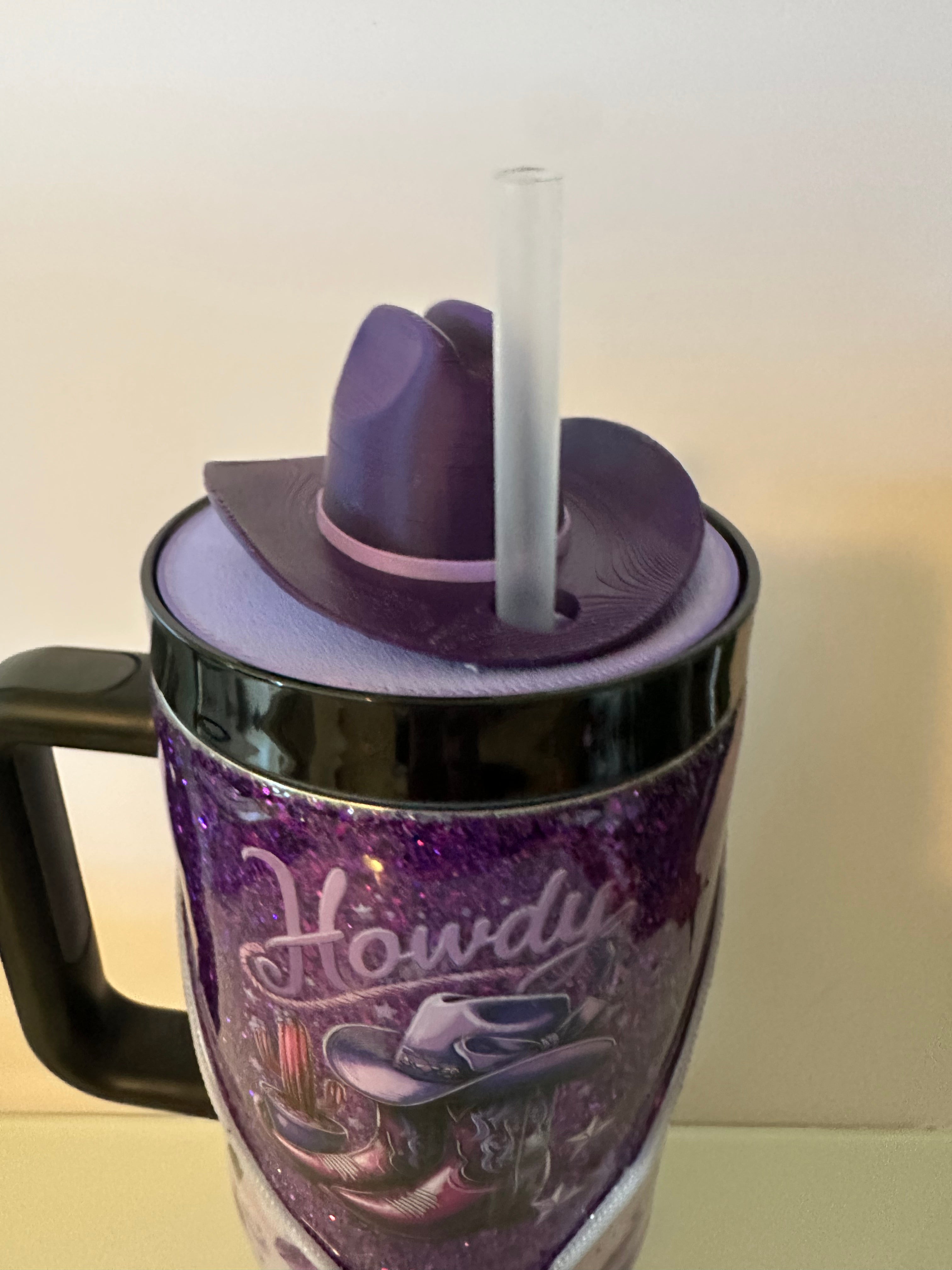 40 oz Tumbler Cowboy with Tumbler Topper Hat