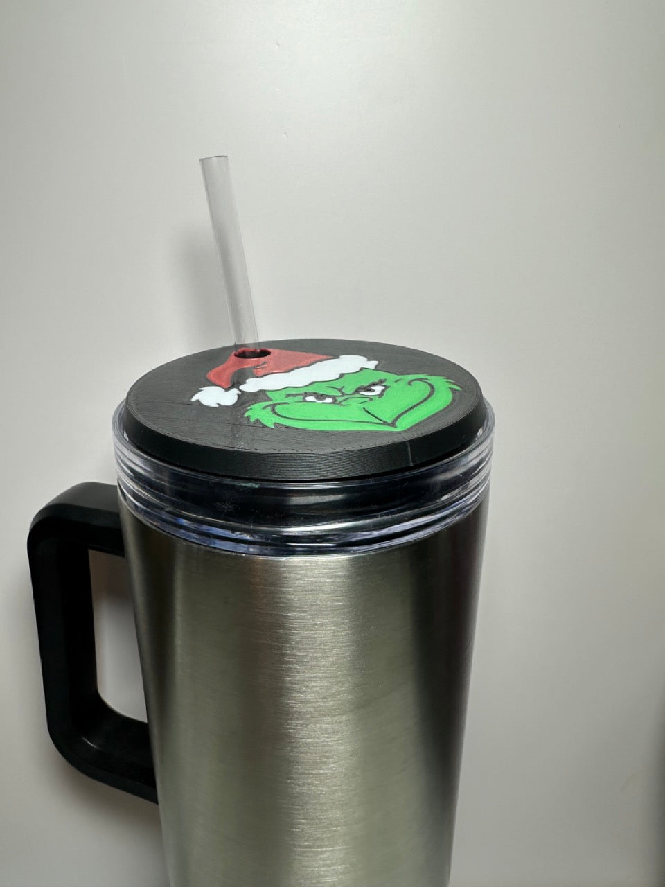 Tumbler Toppers: 40 oz Tumbler Topper flat with the Green Guy