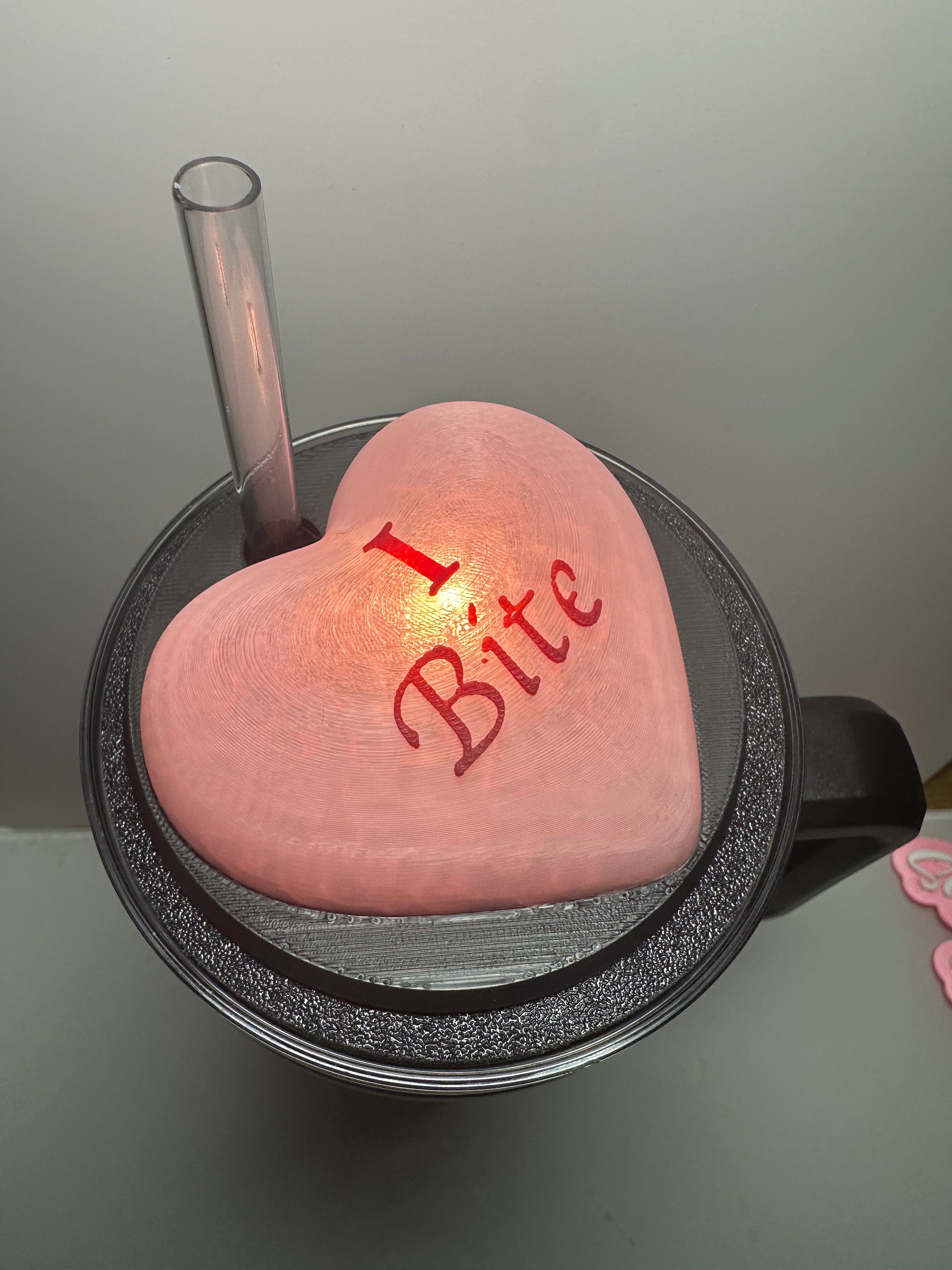 Tumbler Toppers: Valentine Puffy Hearts Light Up/Glow Customize