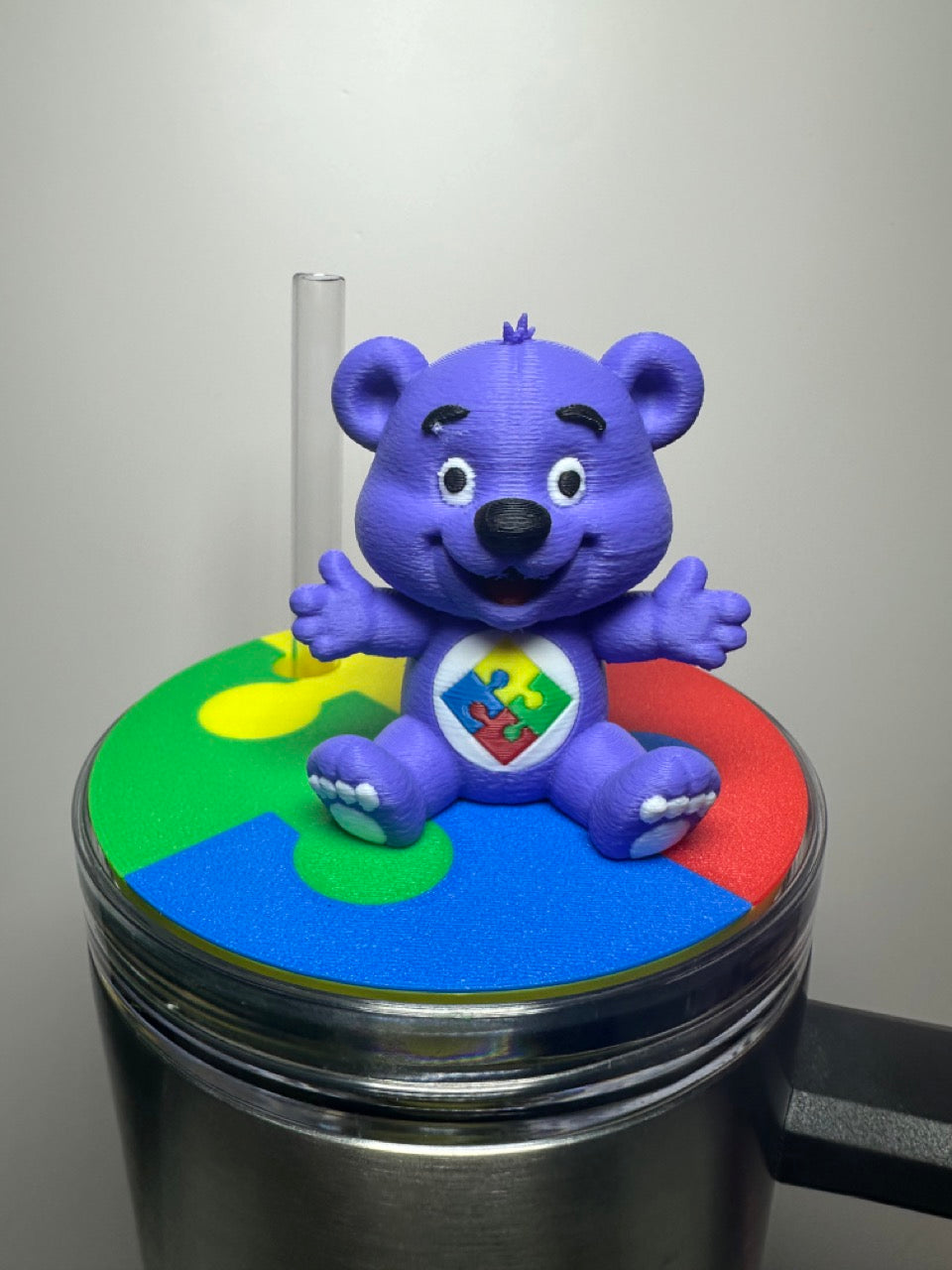 Tumbler Toppers: Autism Awareness Bear