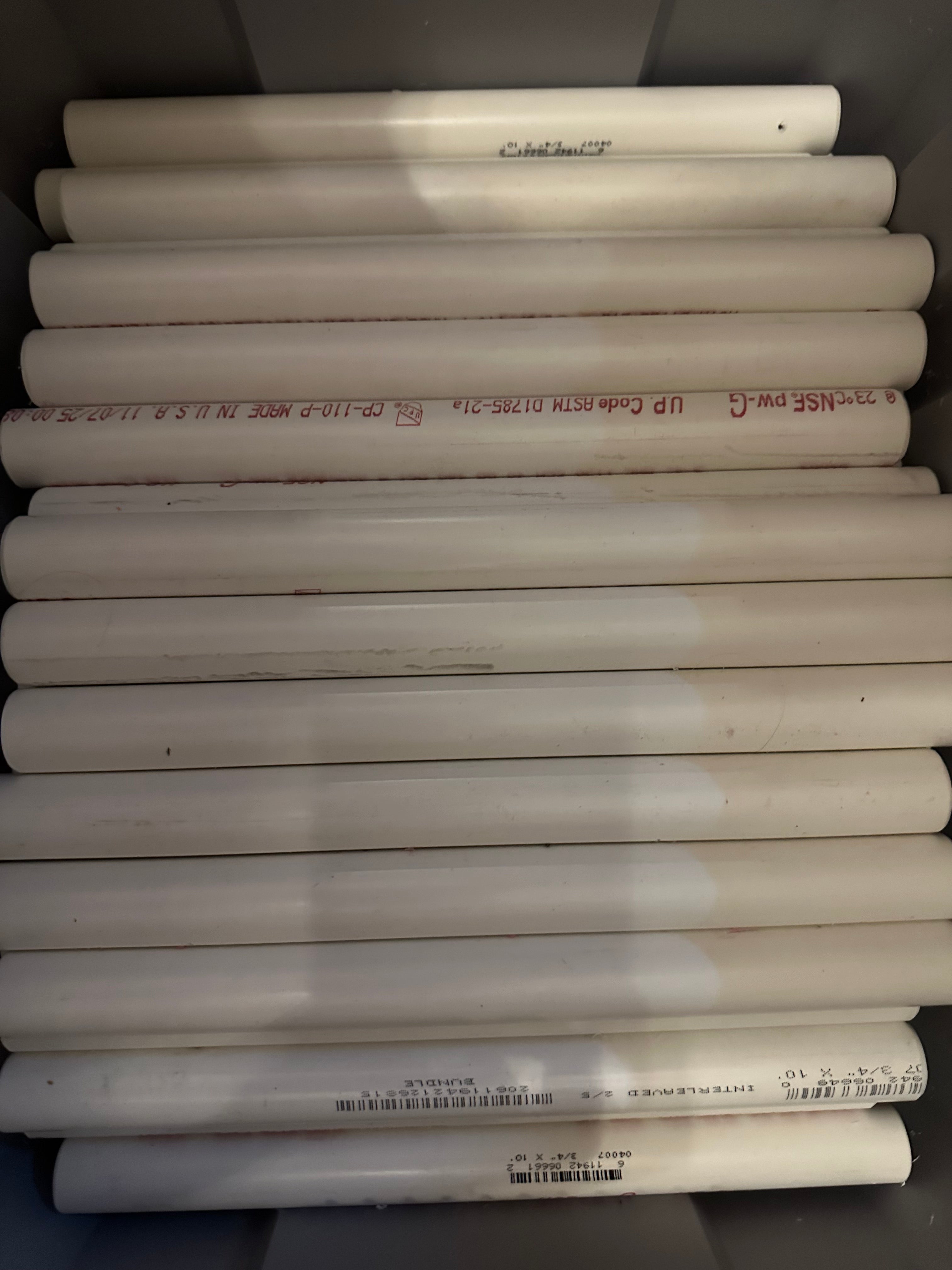 12" PVC Pipes for Tumbler Turner Arms