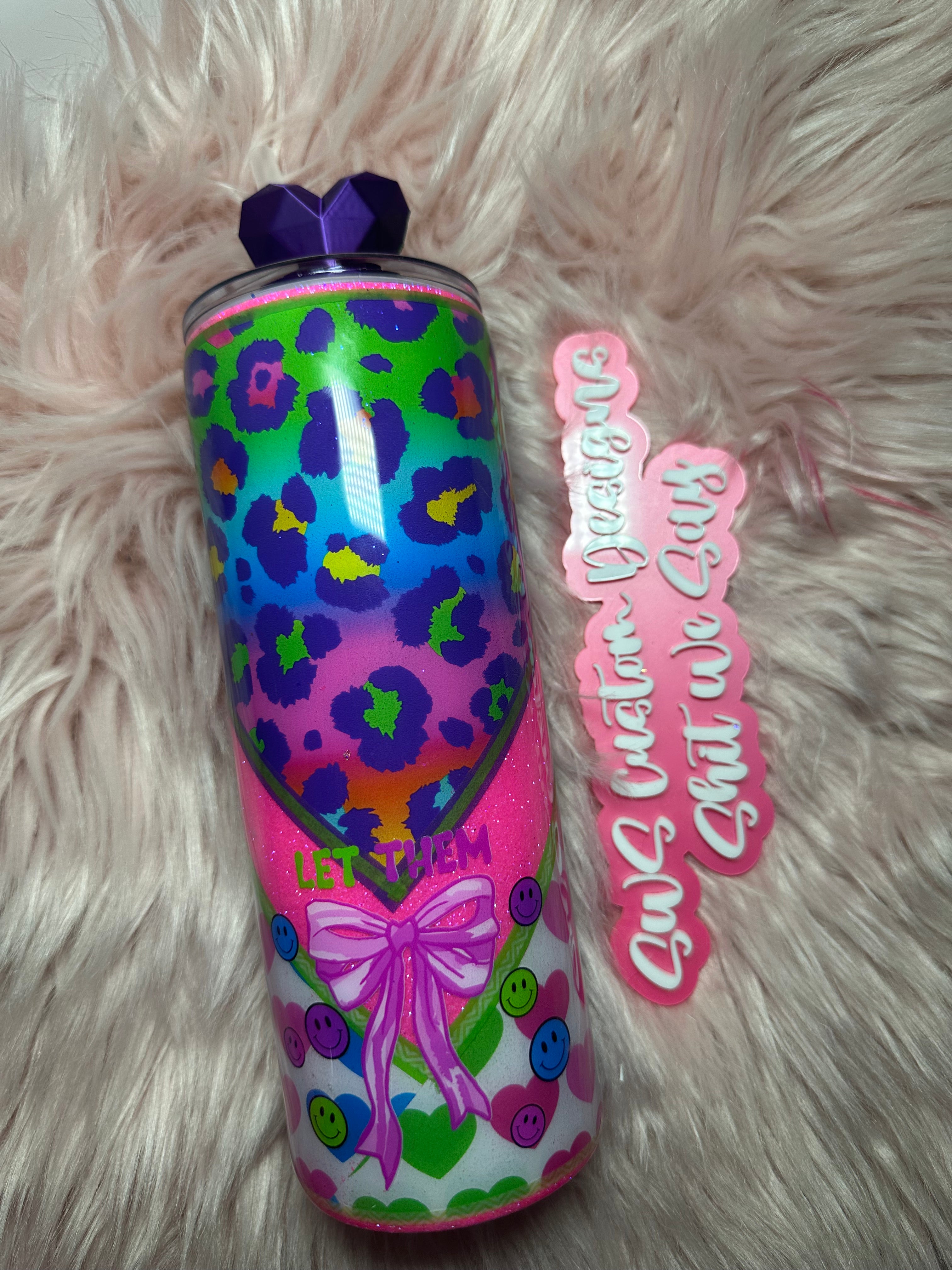 24 oz Let Them Tumbler with Tumbler Topper