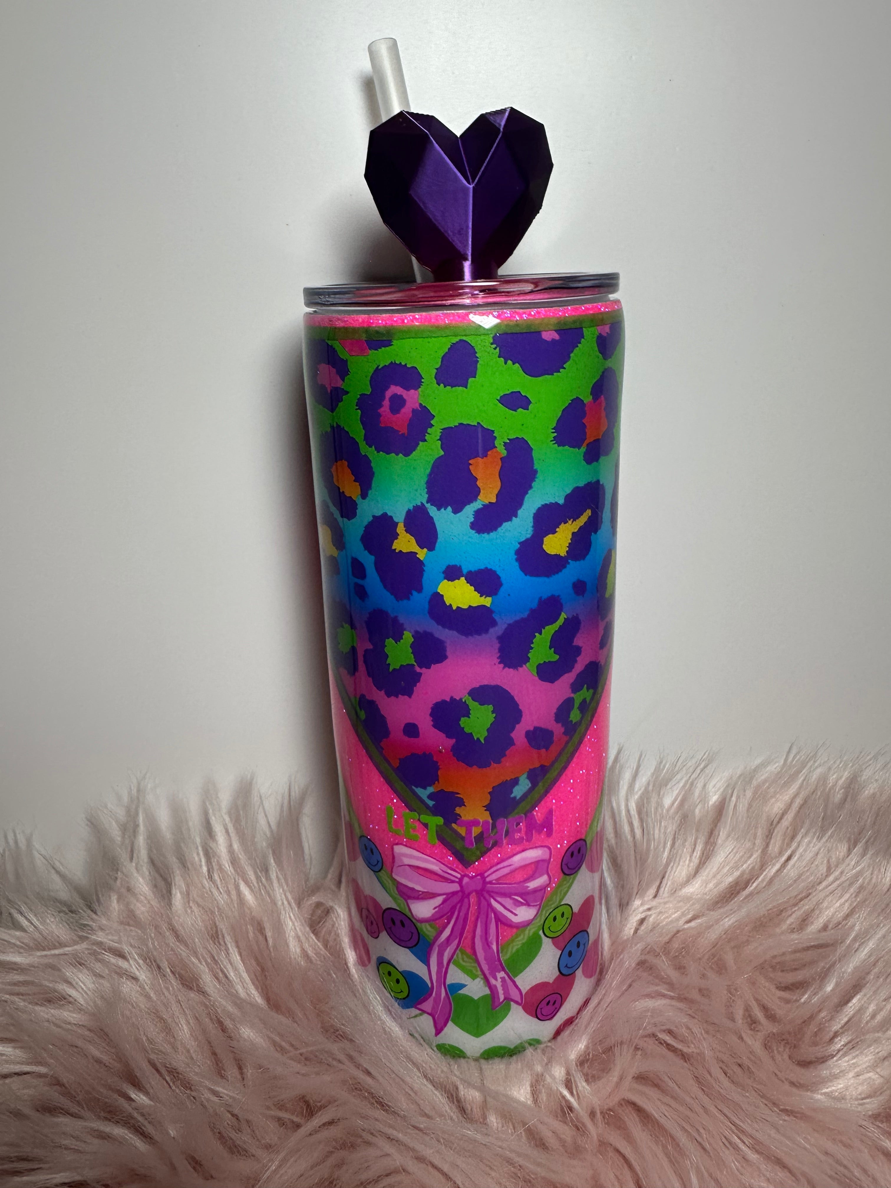 24 oz Let Them Tumbler with Tumbler Topper