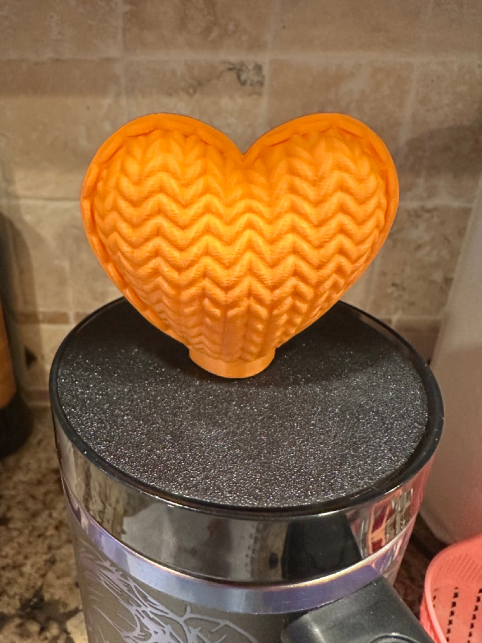 Tumbler Toppers: Knitted Hearts