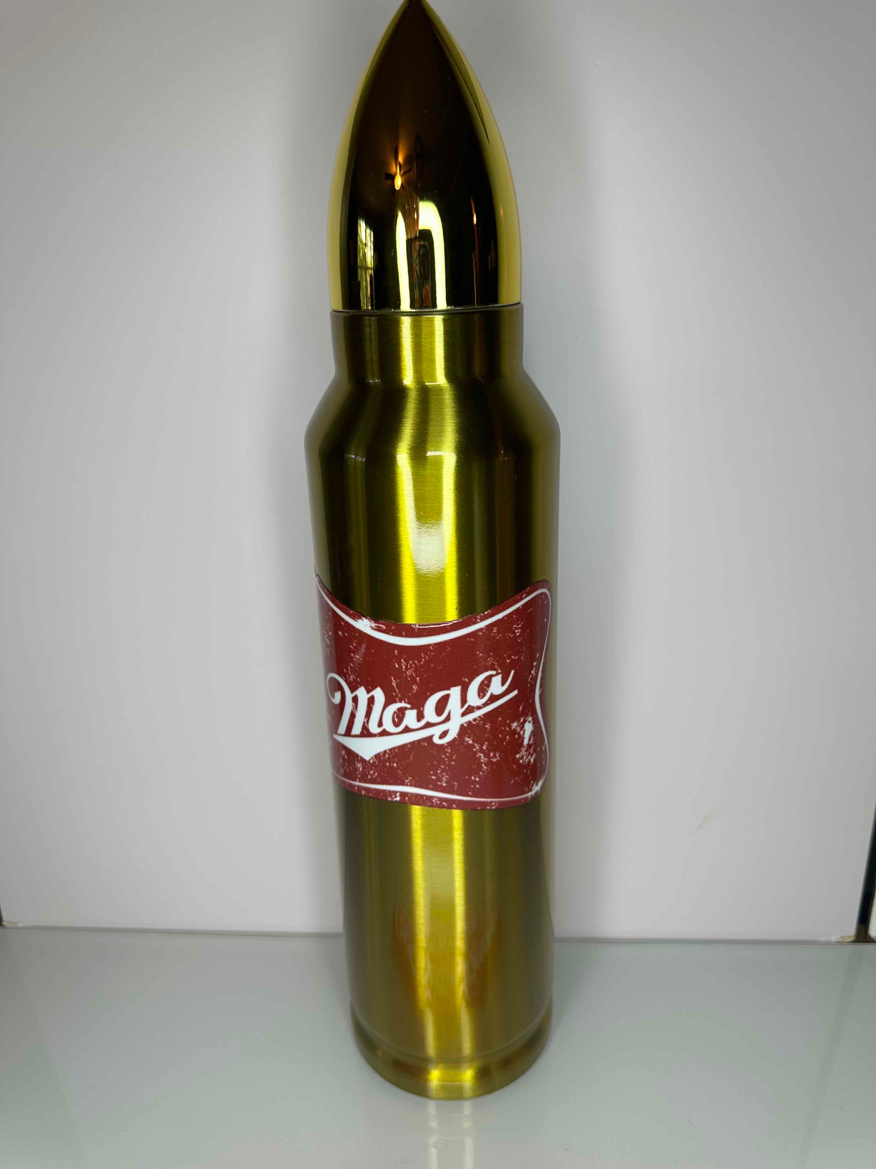32 oz Bullet Water Bottle Maga Gold