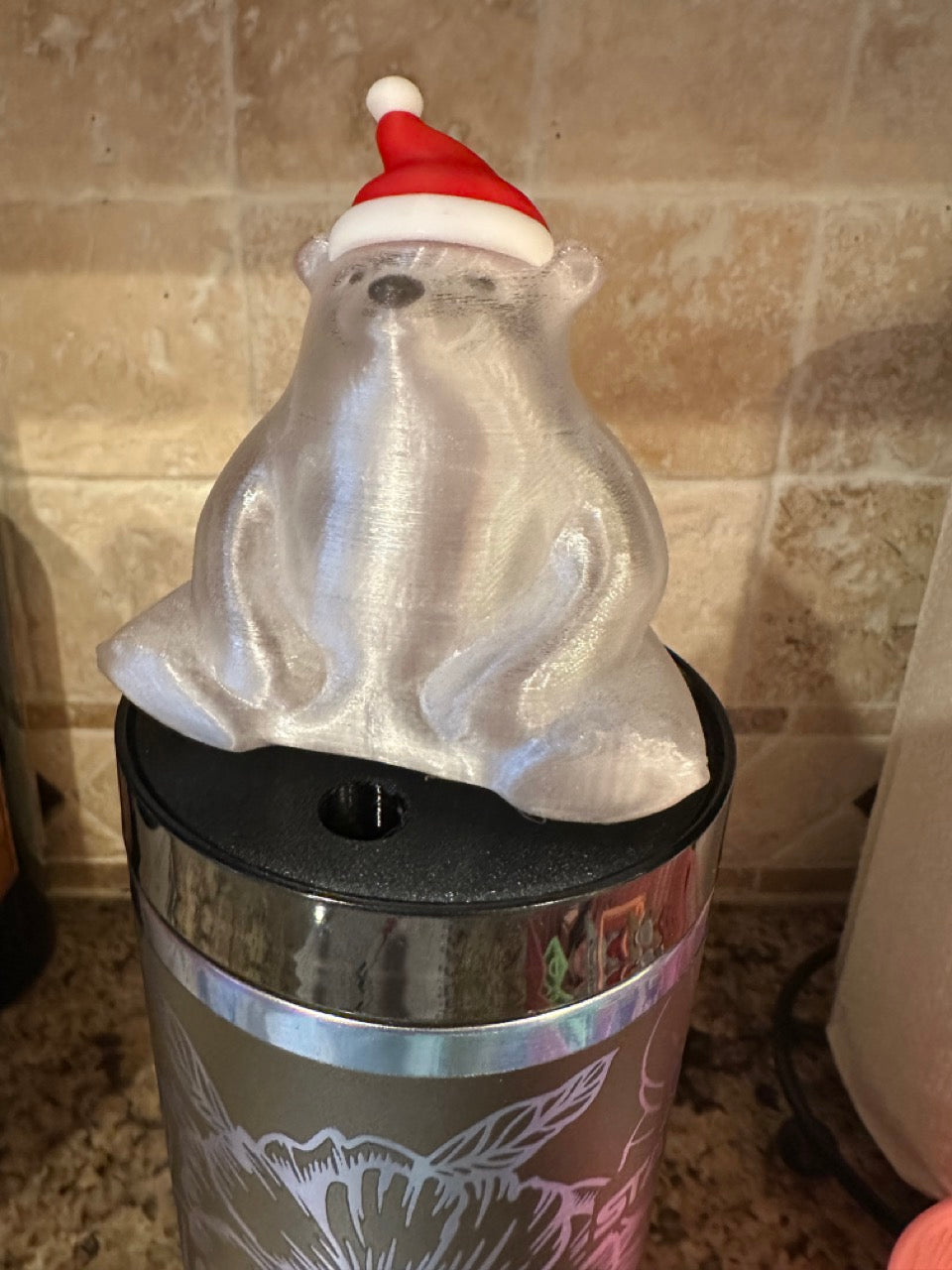 Tumbler Topper: Christmas Polar Bear
